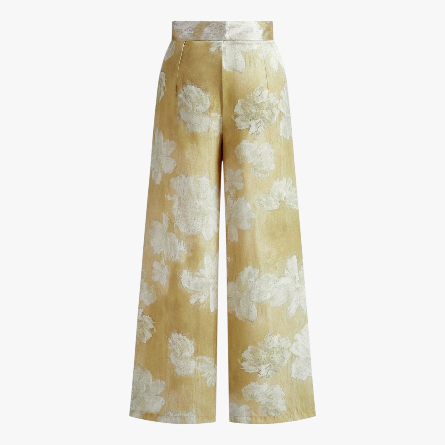 Ysabelle | Pantaloni dritti con stampa floreale romantica - Albicocca - clothing long pants mid waist non-stretch pants pants for women regular fit women women pants woven fabric - Concept Palermo