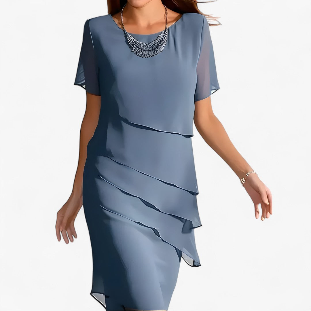 Aurora | Abito con volant fluido – Raffinato e versatile - Azzurro - DRESS Dresses female dress - Concept Palermo