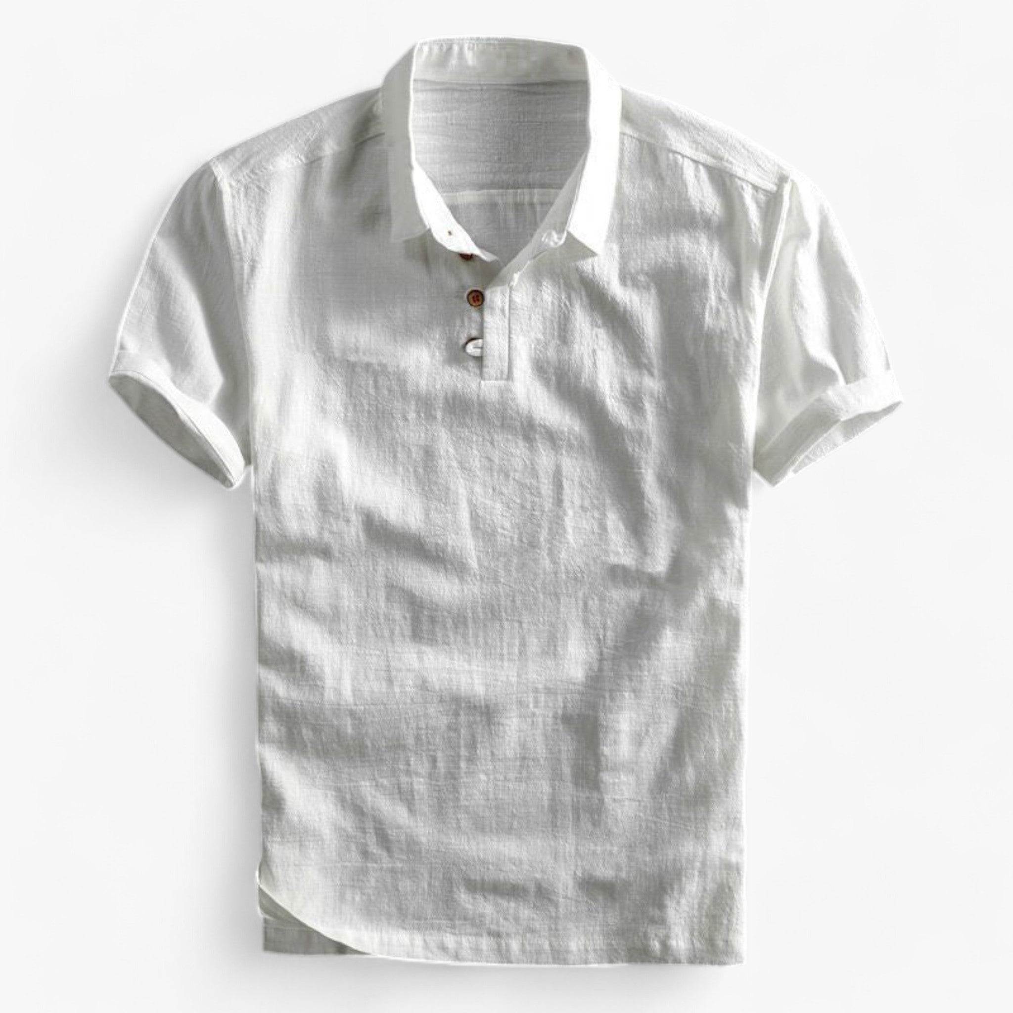 Brent | Polo Elegante in Lino per Uomini - Bianco - - Concept Palermo