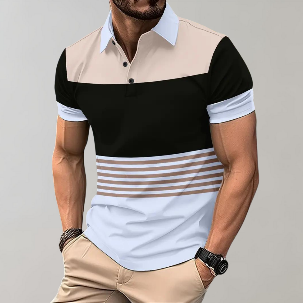 Lennard | Polo a blocchi di colore - Stile moderno e comfort - - clothing men mens clothing Shirts heren Shirts men - Concept Palermo