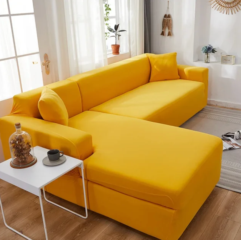SofCove - Copridivano lavabile | prolunga la durata, idrorepellente, elastico - Giallo - cover elastic band Sofa Sofa cover Washable cover - Concept Palermo