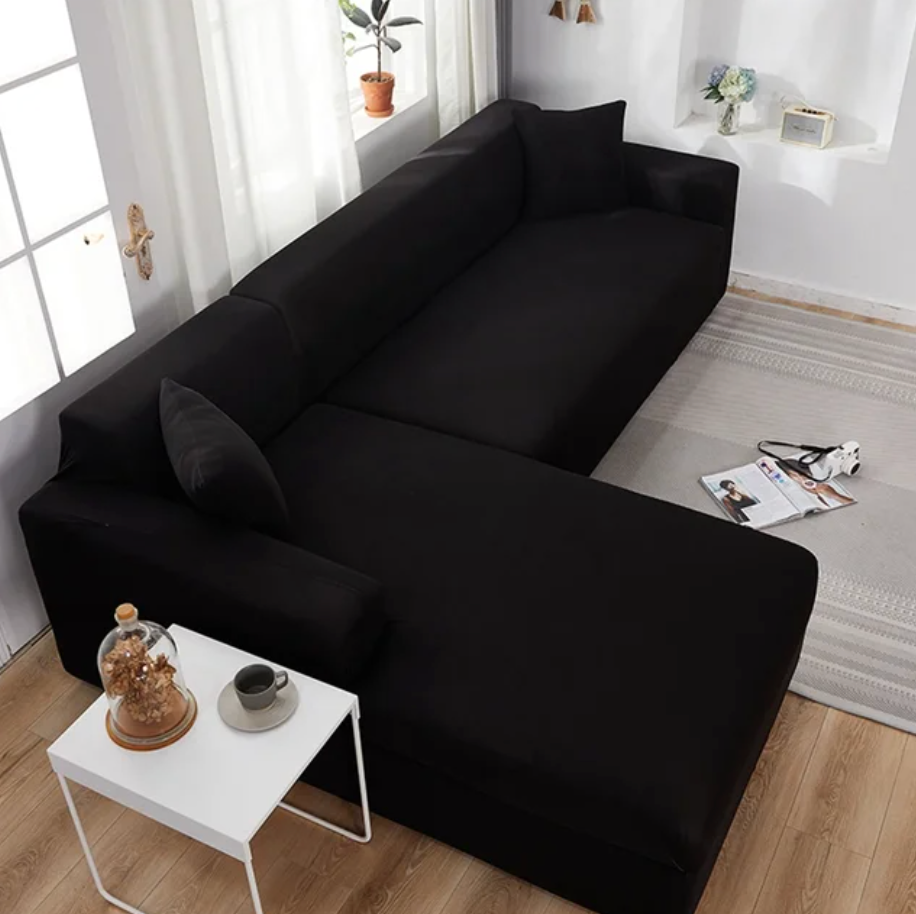 SofCove - Copridivano lavabile | prolunga la durata, idrorepellente, elastico - Nero - cover elastic band Sofa Sofa cover Washable cover - Concept Palermo