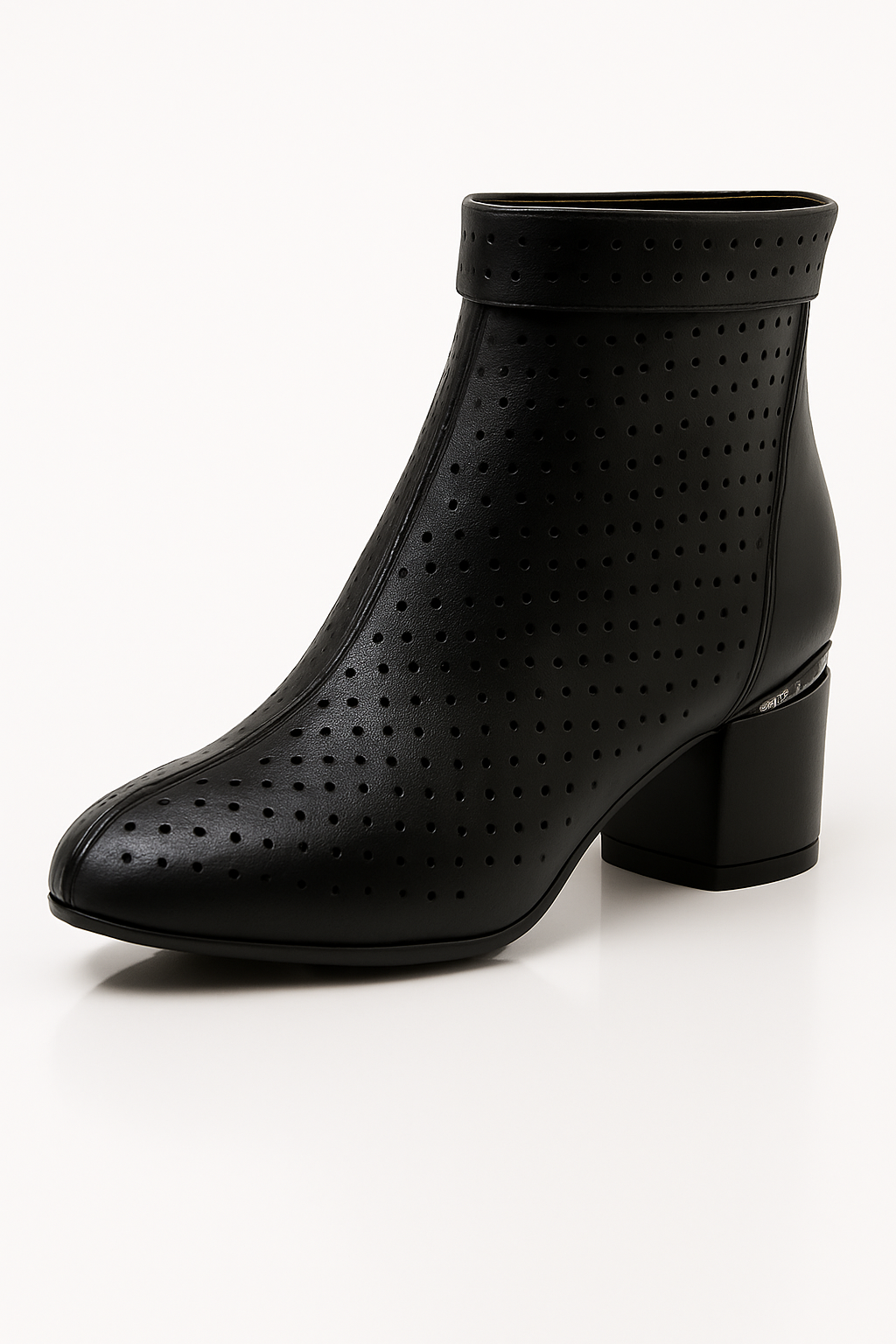Solea | Stivaletti Eleganti Estivi con Tacco Medio e Design Traforato - Nera - BOOTS Boots & Shoes - Concept Palermo