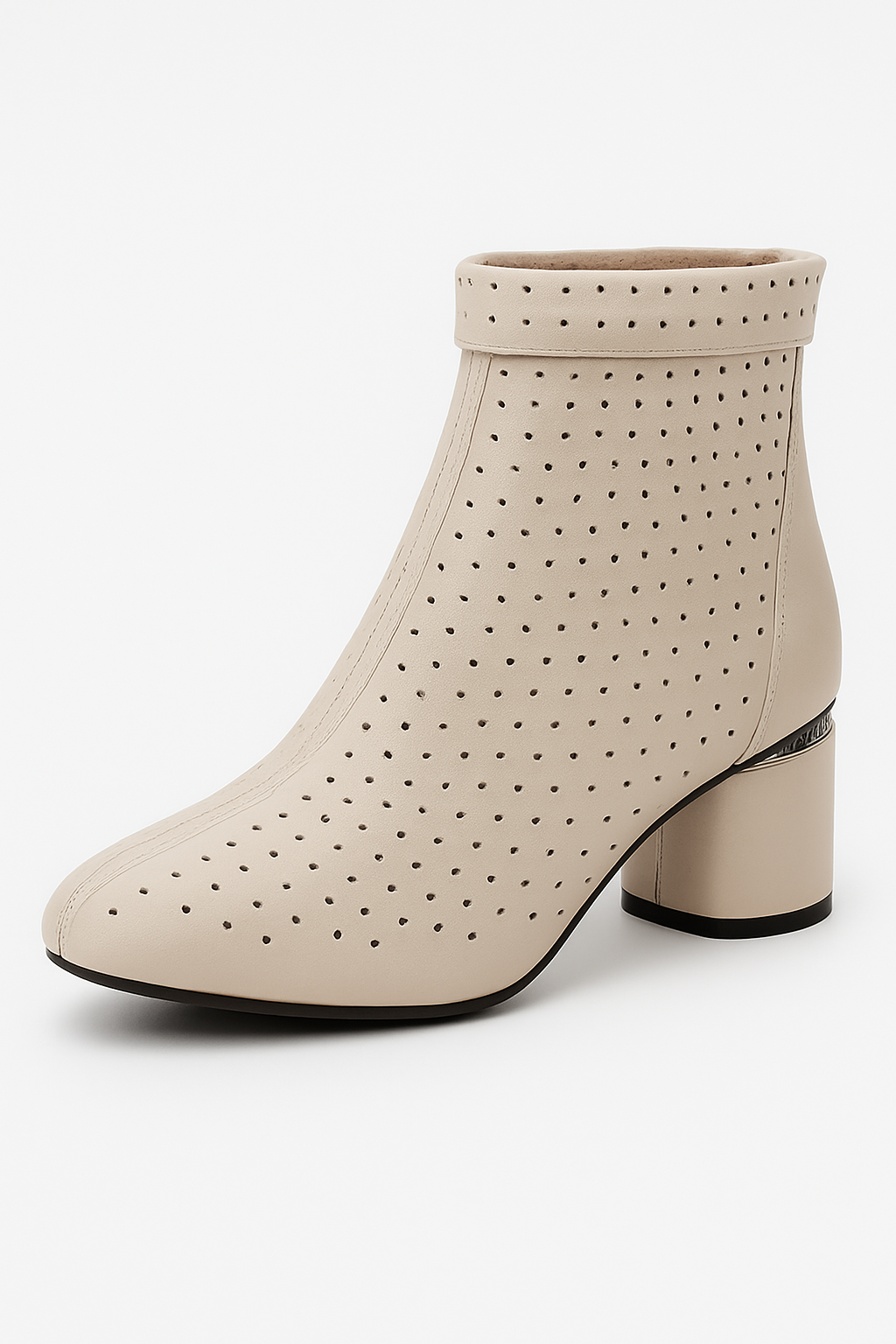 Solea | Stivaletti Eleganti Estivi con Tacco Medio e Design Traforato - Beige - BOOTS Boots & Shoes - Concept Palermo