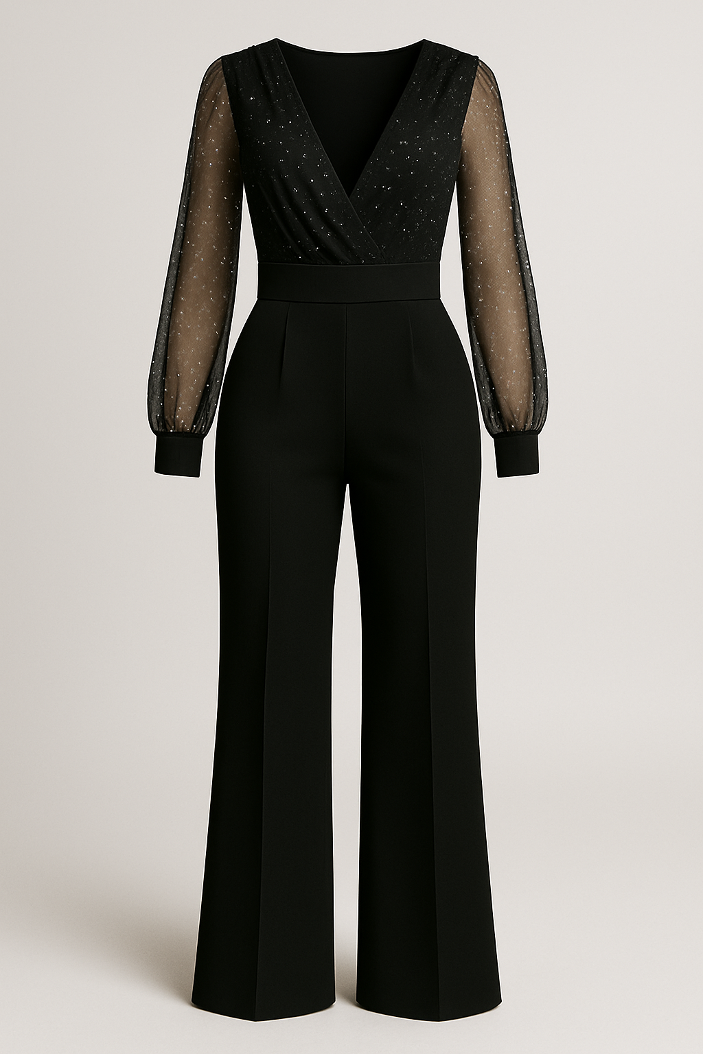 Celeste | Tuta con maniche trasparenti e glitter - Nero - 12/28/2024 GOOD Summer/Jumpsuit - Concept Palermo