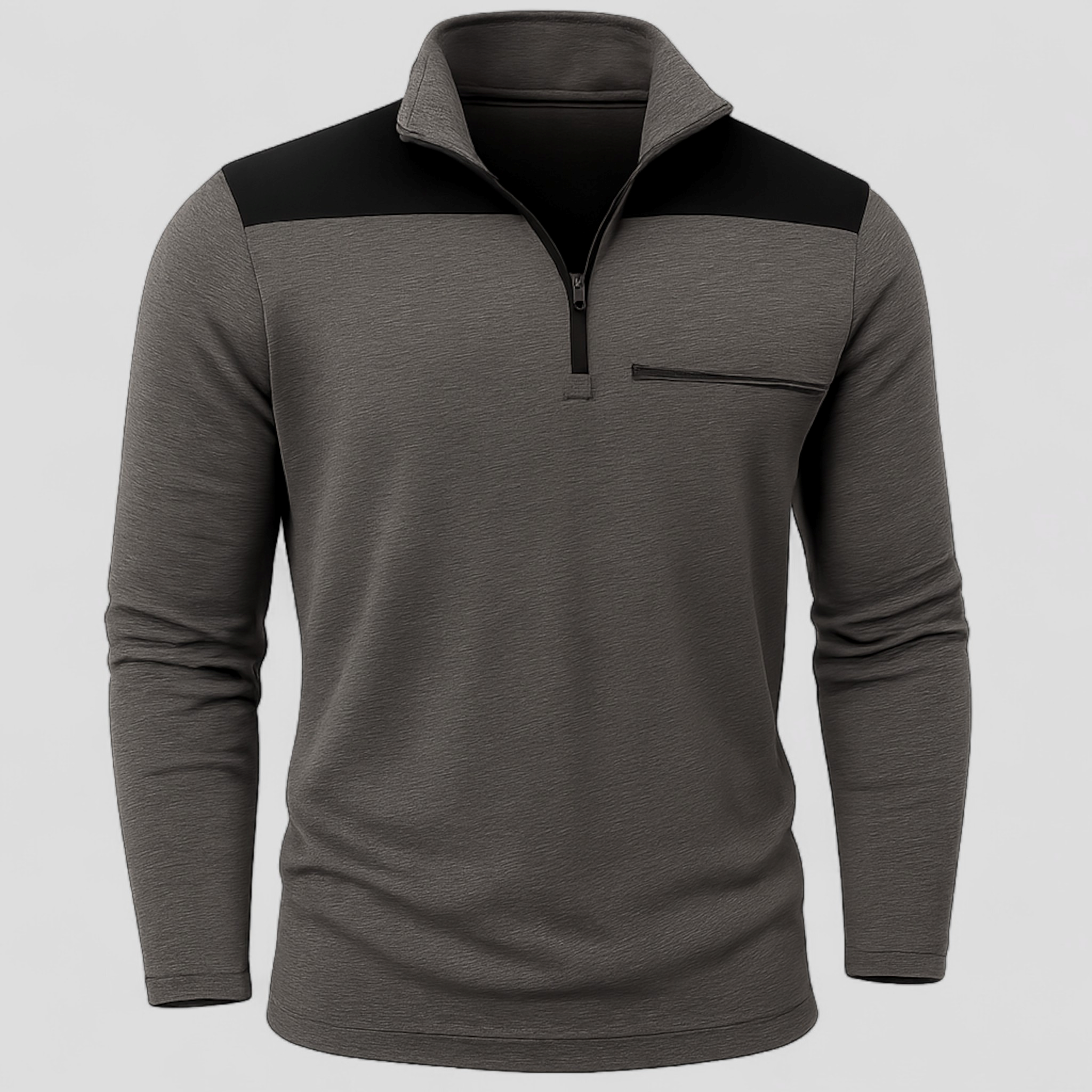 Celso | Giacca Invernale Uomo Con Collo Alto - grigio scuro - giacca collo alto giacca cotone giacca esterna giacca invernale giacca maniche lunghe giacca moda giacca poliestere giacca tattica giacca uomo giacca zip - Concept Palermo