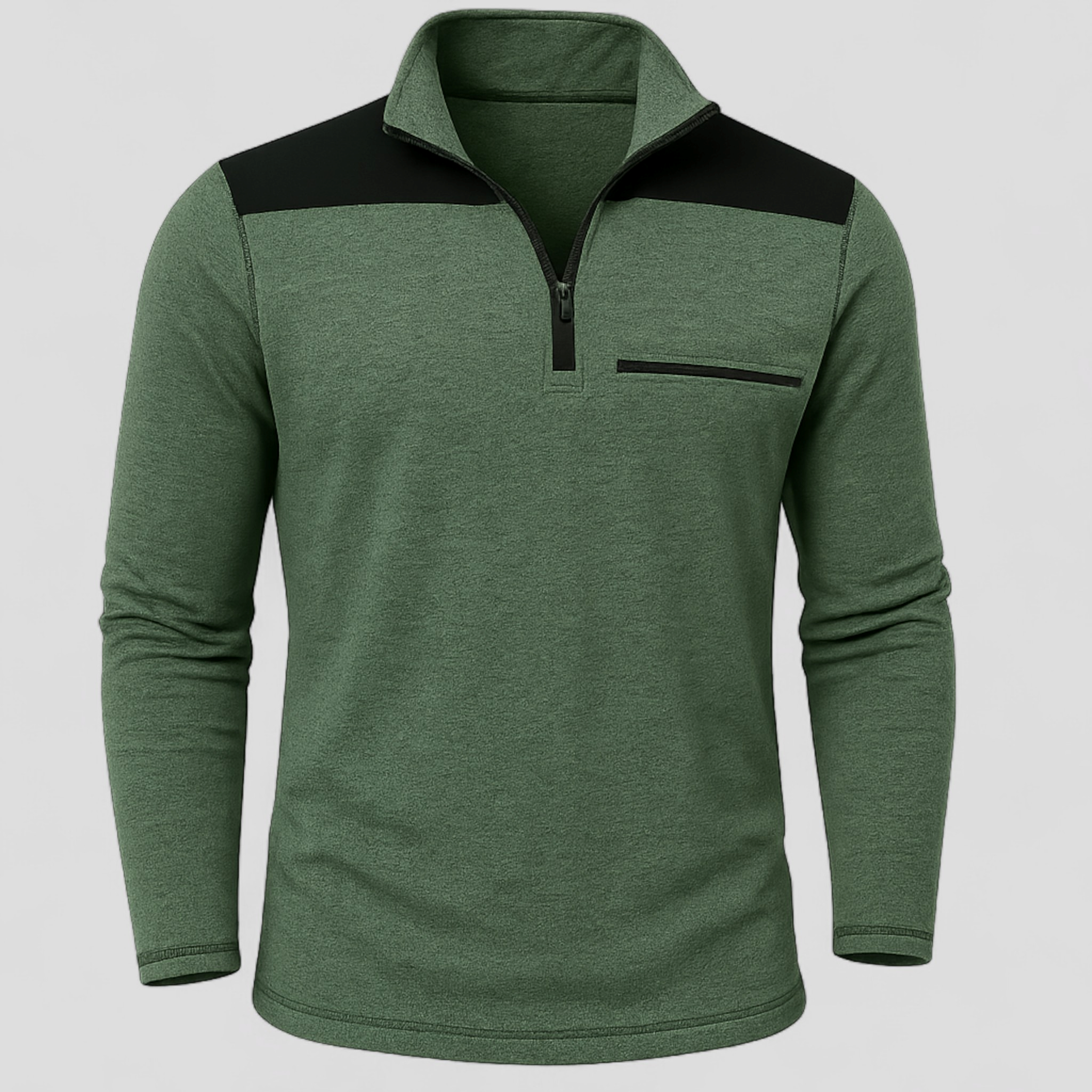 Celso | Giacca Invernale Uomo Con Collo Alto - verde - giacca collo alto giacca cotone giacca esterna giacca invernale giacca maniche lunghe giacca moda giacca poliestere giacca tattica giacca uomo giacca zip - Concept Palermo