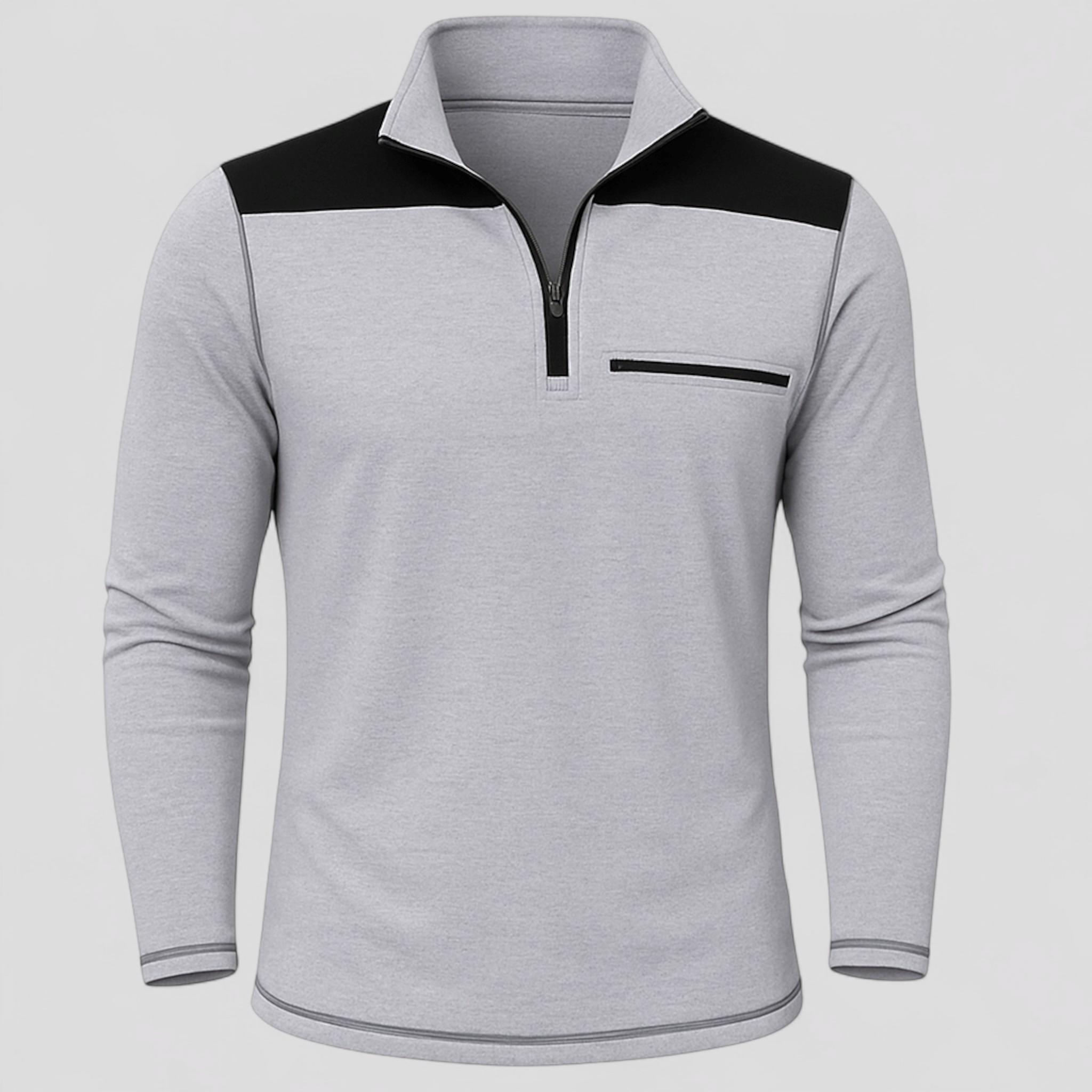 Celso | Giacca Invernale Uomo Con Collo Alto - grigio chiaro - giacca collo alto giacca cotone giacca esterna giacca invernale giacca maniche lunghe giacca moda giacca poliestere giacca tattica giacca uomo giacca zip - Concept Palermo