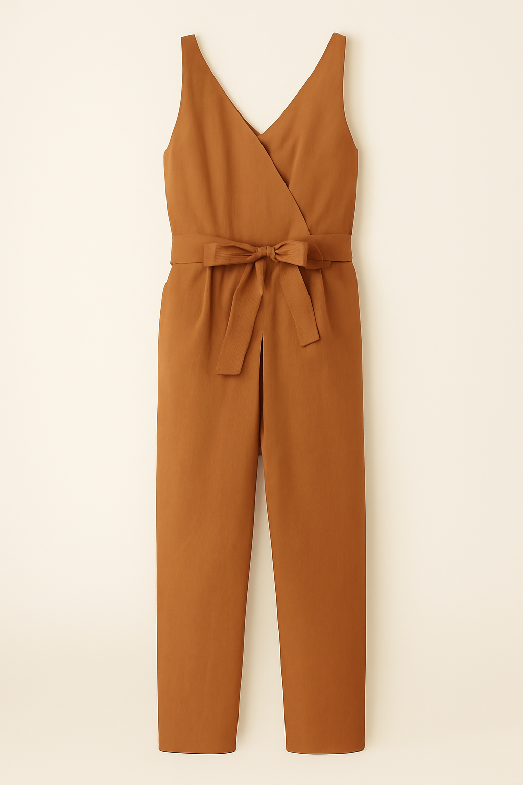 Irene | Tuta elegante a gamba affusolata senza maniche - Caramello - 12/28/2024 Summer/Jumpsuit - Concept Palermo