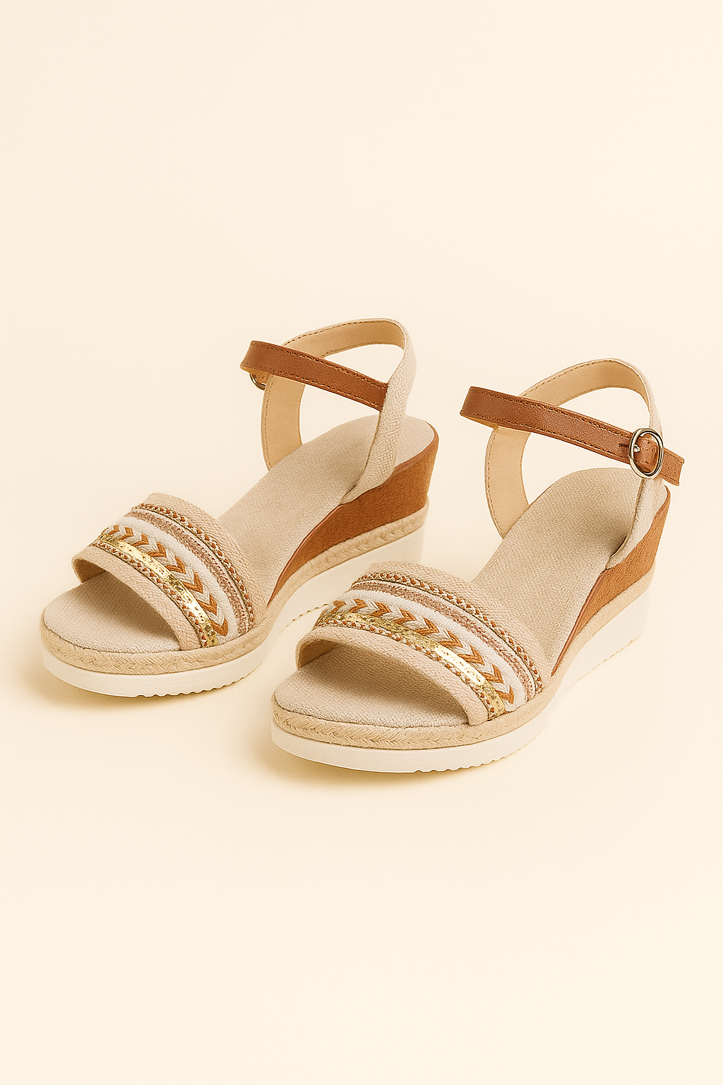 Emma | Sandali con zeppa e cinturino alla caviglia in stile boho chic - MULTI - breathable sandals casual sandals easy wear sandals elegant sandals fashion sandals - Concept Palermo