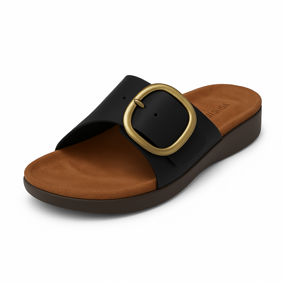 Avia | Sandali con fibbia opaca – Eleganza naturale a ogni passo - Nera - Accessoires Dames Sandalen Schoenen - Concept Palermo