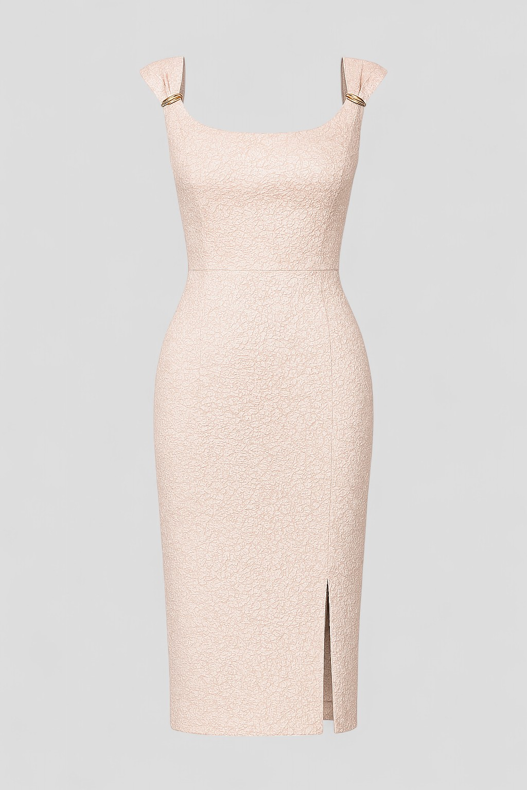 Fia | Abito Elegante Donna con Fessura Laterale - Rosa - abito alla moda abito estivo afrontare le curve fessura laterale look chic stile sofisticato taglie forti vestito da cerimonia vestito elegante vestito per eventi - Concept Palermo