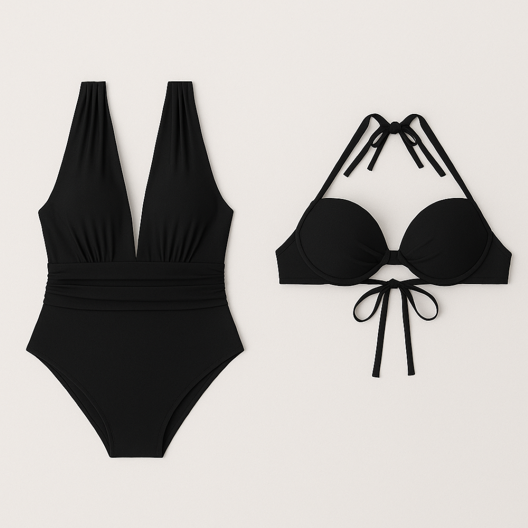 Selena | Elegante completo bikini intero - Vestibilità scolpita - Nera - all Hot Sale n new NEW ARRIVALS swim - Concept Palermo
