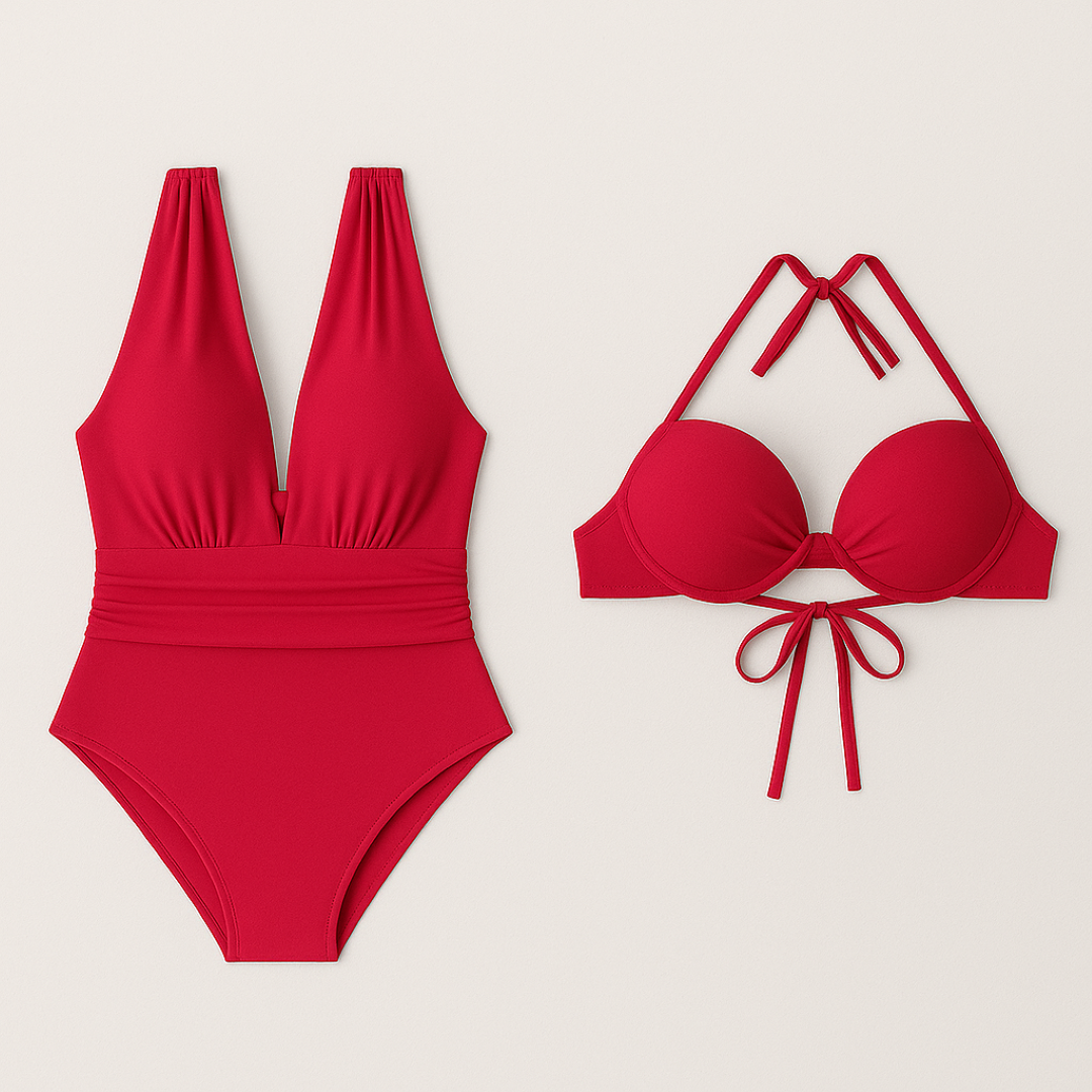 Selena | Elegante completo bikini intero - Vestibilità scolpita - Rossa - all Hot Sale n new NEW ARRIVALS swim - Concept Palermo