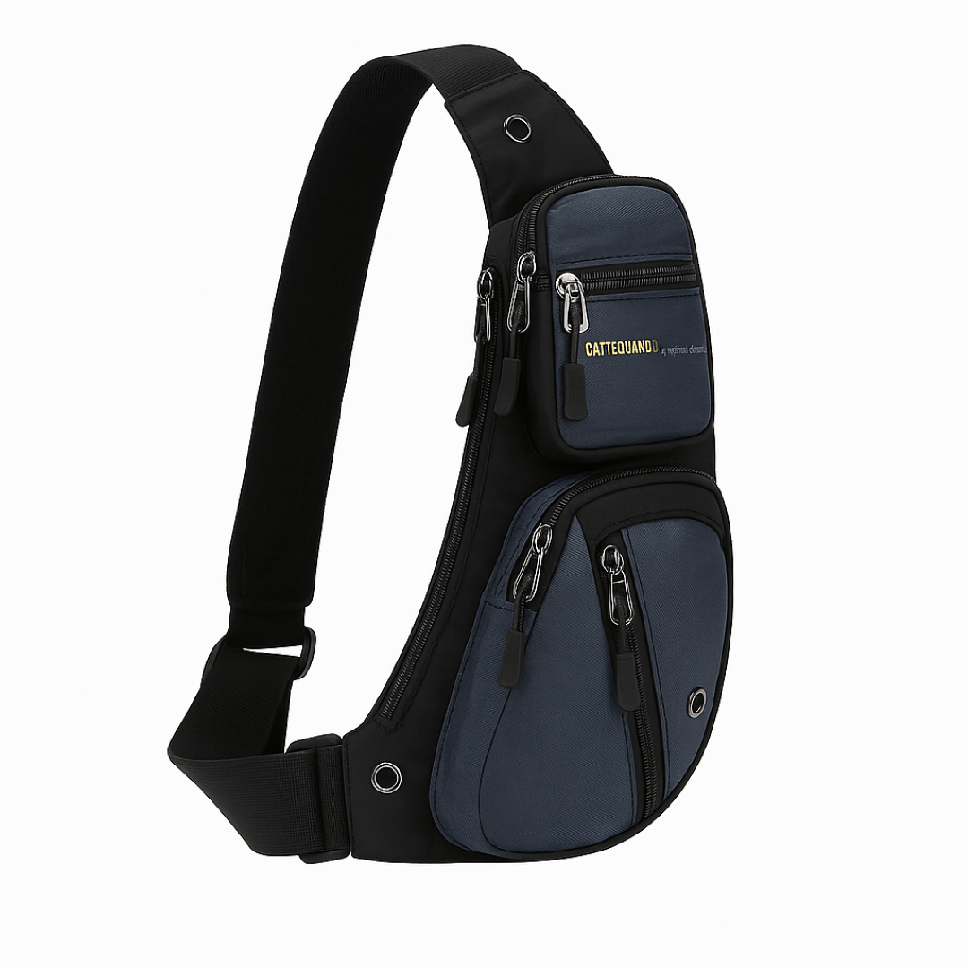 Jacob | Borsa tattica da petto – Chiusura a multiplo zip, resistente all'acqua, design antitaccheggio - Blu - Bags mens bag Shoulder & Crossbody Bags - Concept Palermo