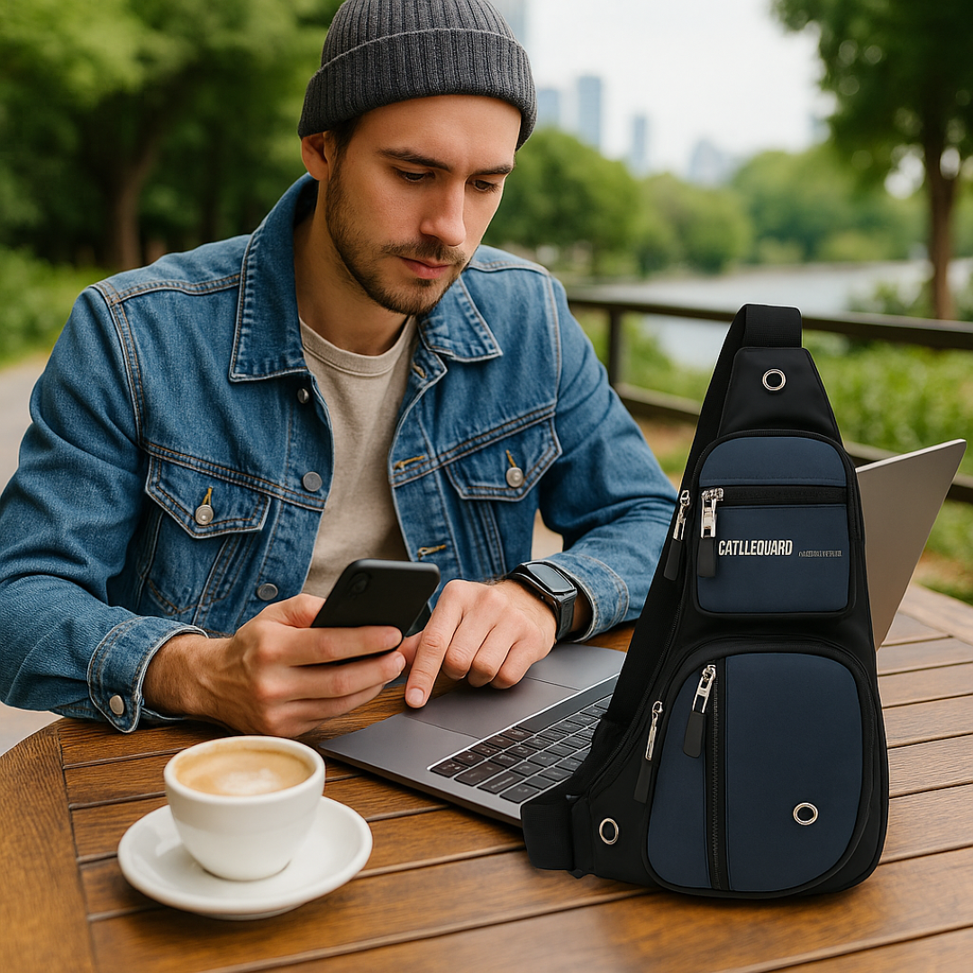 Jacob | Borsa tattica da petto – Chiusura a multiplo zip, resistente all'acqua, design antitaccheggio - - Bags mens bag Shoulder & Crossbody Bags - Concept Palermo