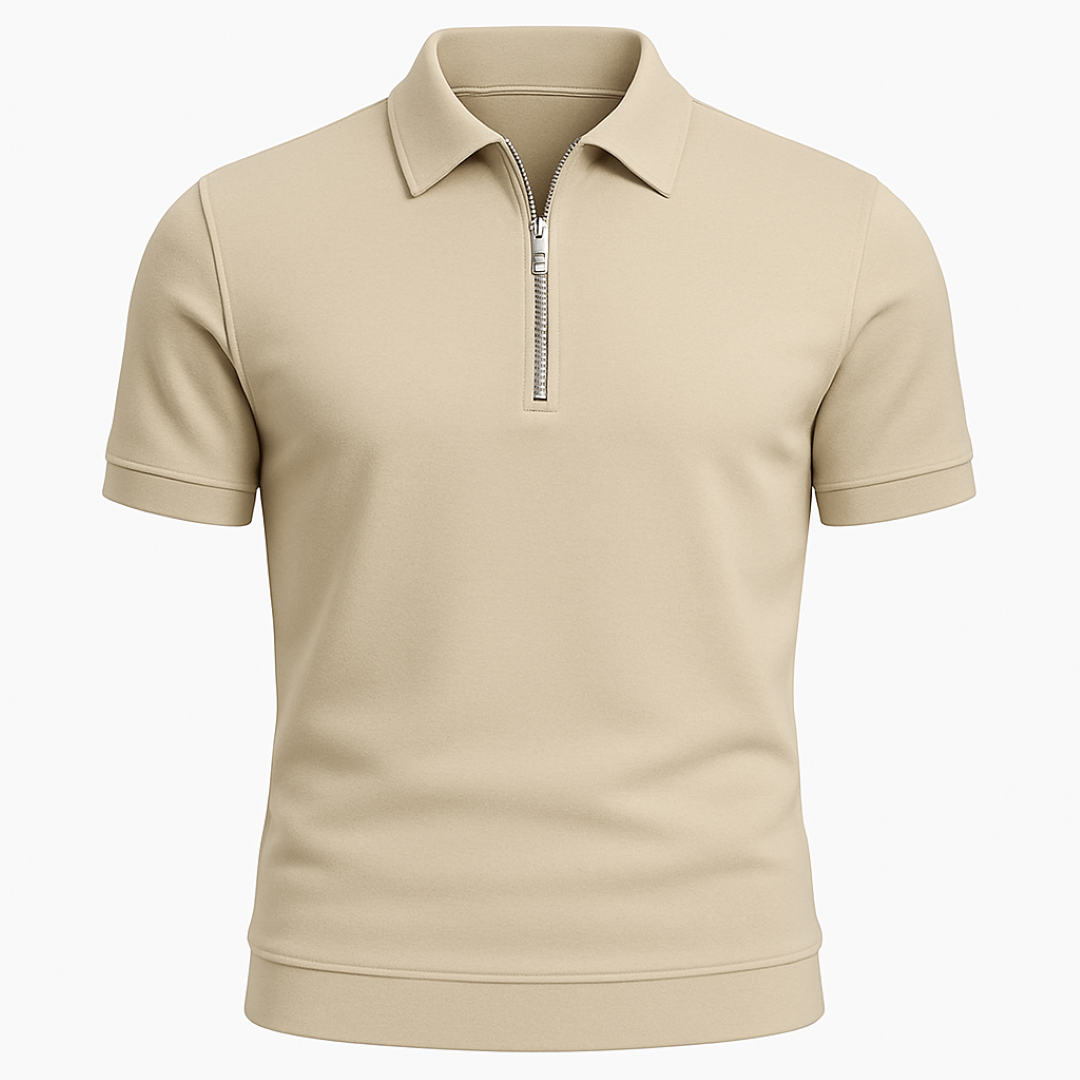 Ruben | Zip Polo – Linea pulita e taglio moderno - Cachi - heren Heren kleding newfarro oud shirts & polos - Concept Palermo