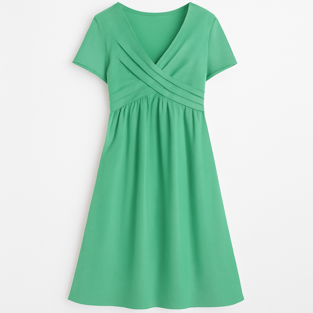 Dalia | Abito avvolgente rilassato: eleganza semplice per ogni occasione - Verde - casual dresses DRESS Dresses female dress Maxi Dresses Mini Dresses - Concept Palermo