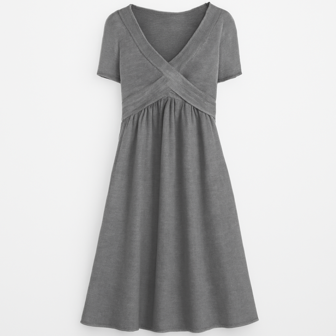 Dalia | Abito avvolgente rilassato: eleganza semplice per ogni occasione - Grigio - casual dresses DRESS Dresses female dress Maxi Dresses Mini Dresses - Concept Palermo