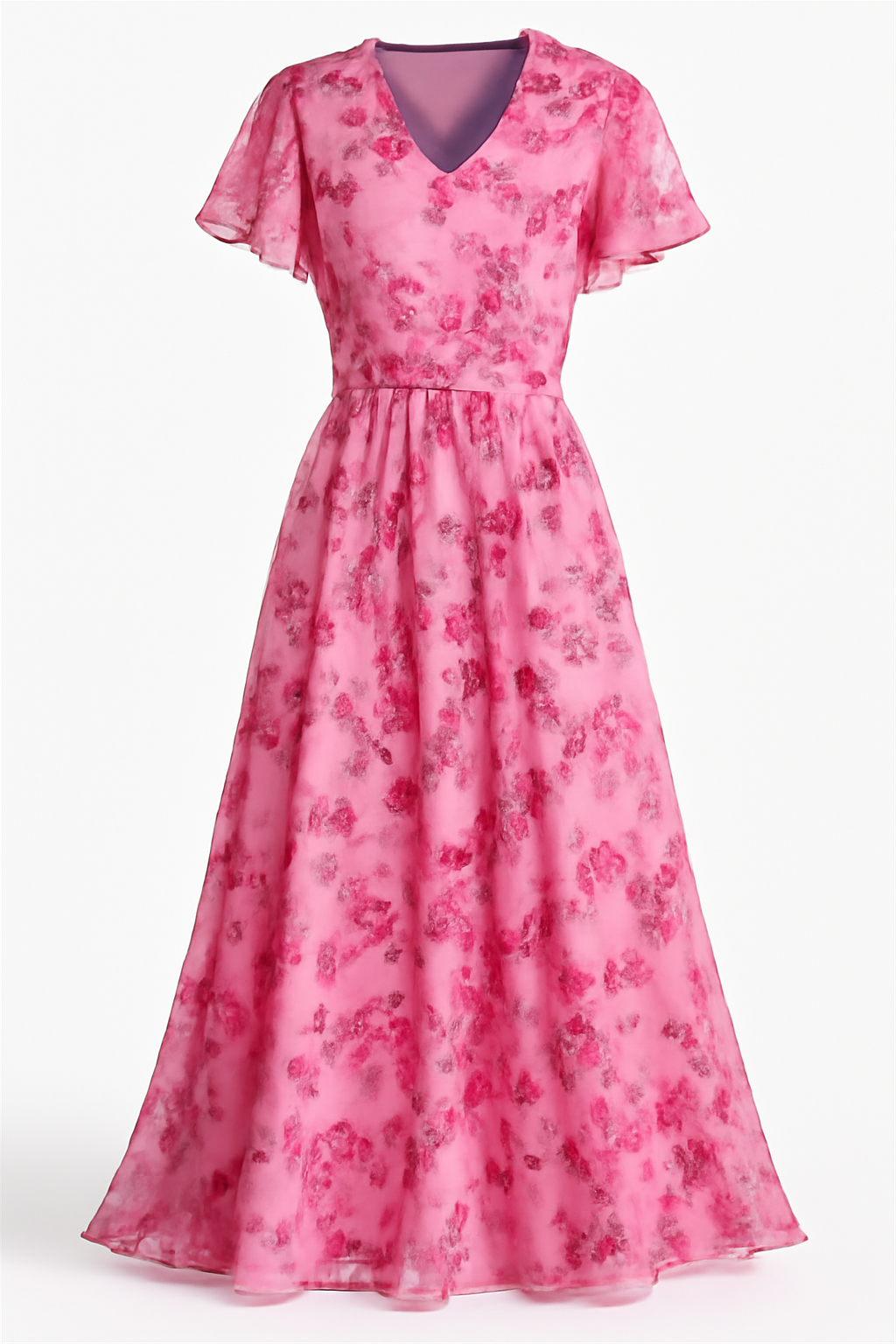 Mariana | Lussuoso abito coprente la pancia - Elegante abito midi floreale con silhouette fluida - Rosa - casual dresses DRESS Dresses female dress Maxi Dresses - Concept Palermo