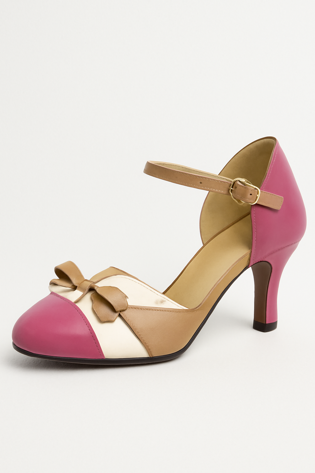 Olivia | Eleganti sandali con tacco - Design colorblock alla moda con fiocco - Rosa - casual sandals elegant sandals - Concept Palermo