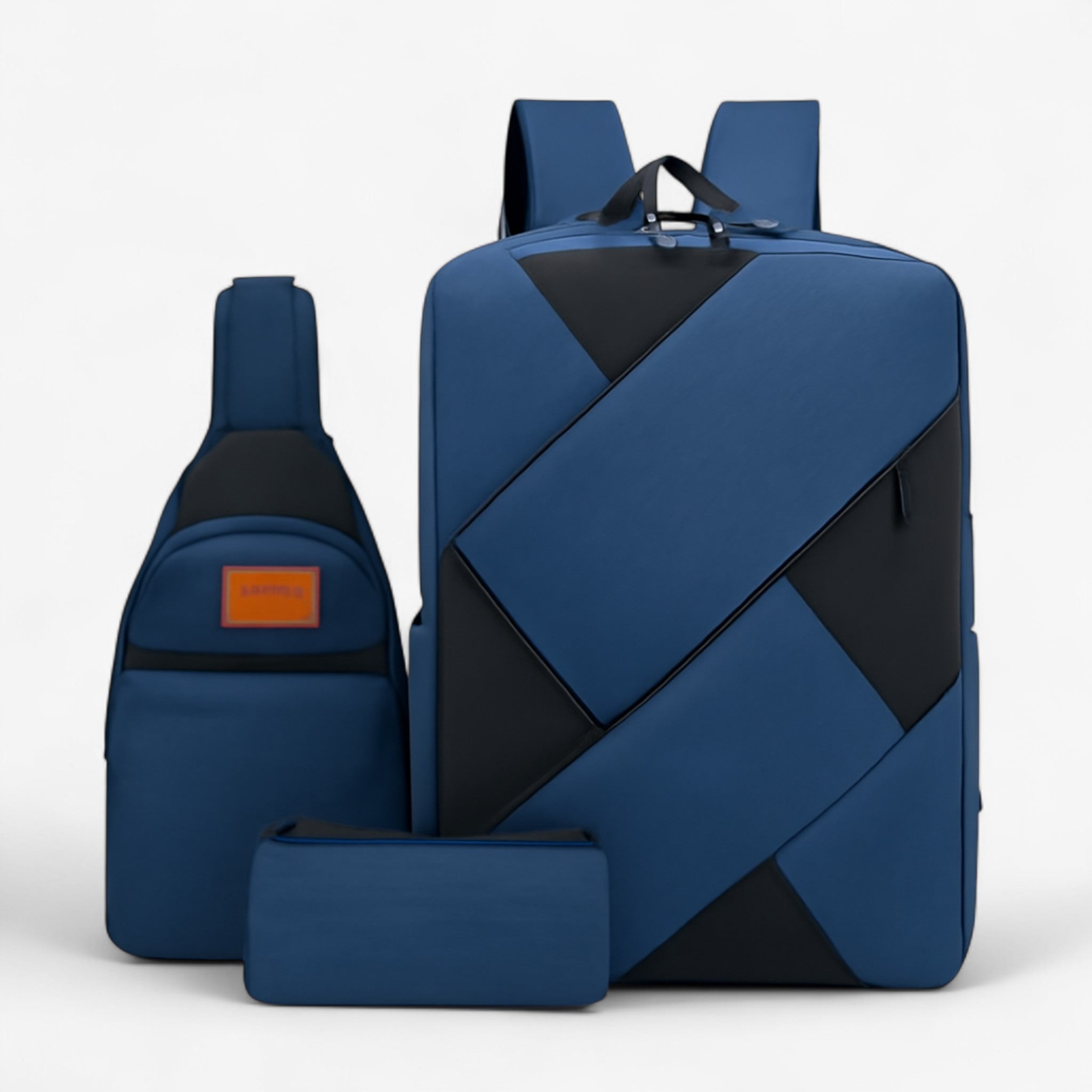 Evan | Set 3 in 1 con zaino e accessori coordinati - Blu - Backpack Backpacks - Concept Palermo