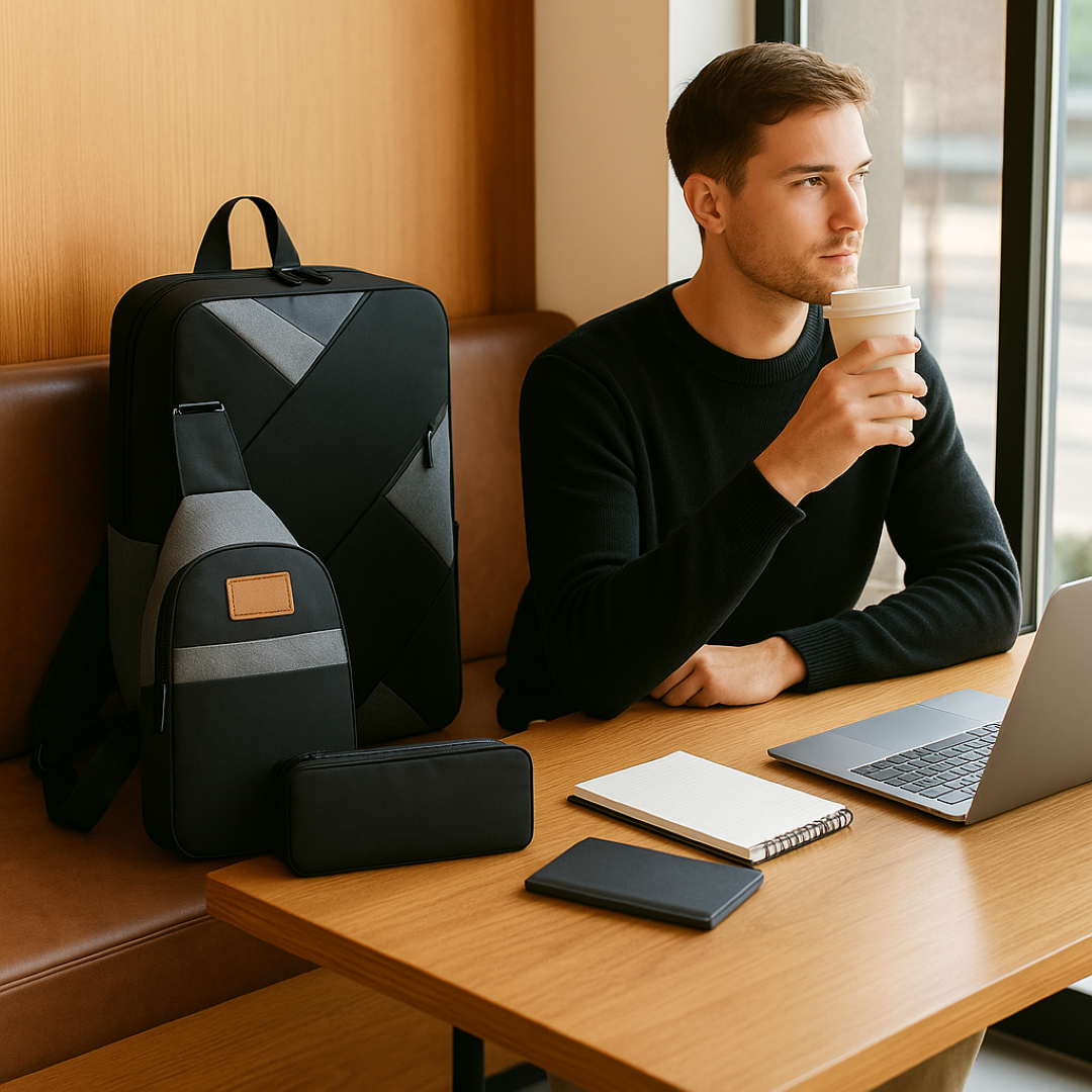 Evan | Set 3 in 1 con zaino e accessori coordinati - - Backpack Backpacks - Concept Palermo