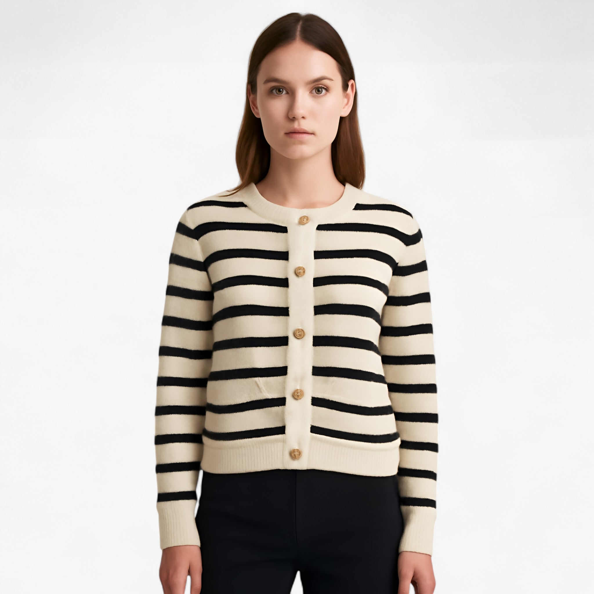 Nyk | Cardigan classico a righe Comfort senza tempo con dettagli chic - - jacket - Concept Palermo