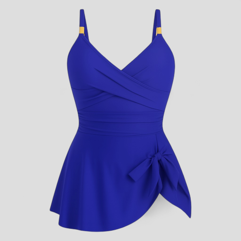 Zita | Costume Intero Donna Elegante Controllo Pancia - Blu reale - abbigliamento mare per donne beachwear comodo per donne costume da bagno con ruches costume da bagno femminile costume da bagno snellente costume da mare 2025 costume da spiaggia elegante costume elastico per piscine costume intero controlla pancia costume sexy con incrocio - Concept Palermo
