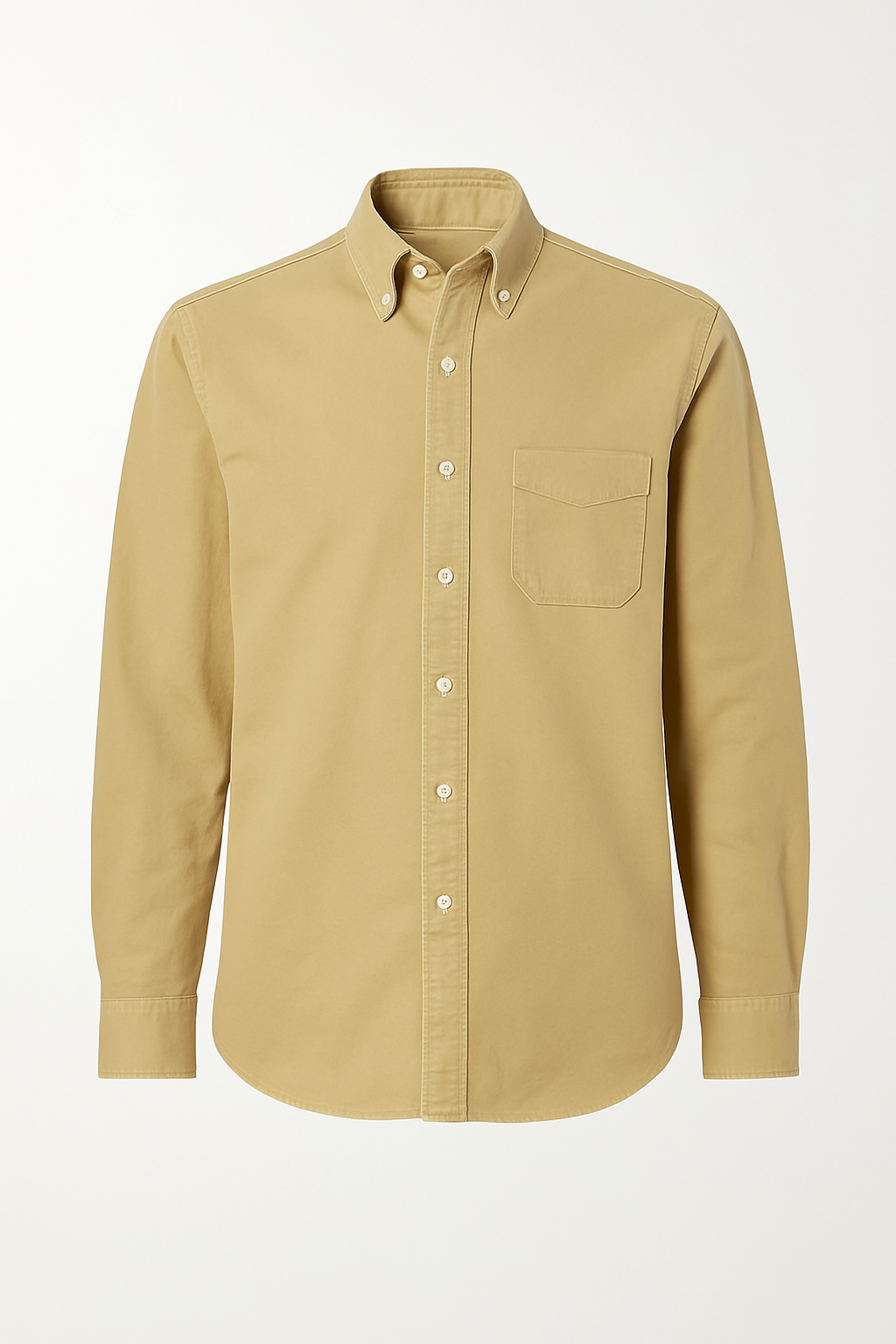 Ronald | Camicia classica in cotone a maniche lunghe – Stile senza tempo in diversi colori - Cachi - men's polo men's polo shirt Shirts und Polos - Concept Palermo