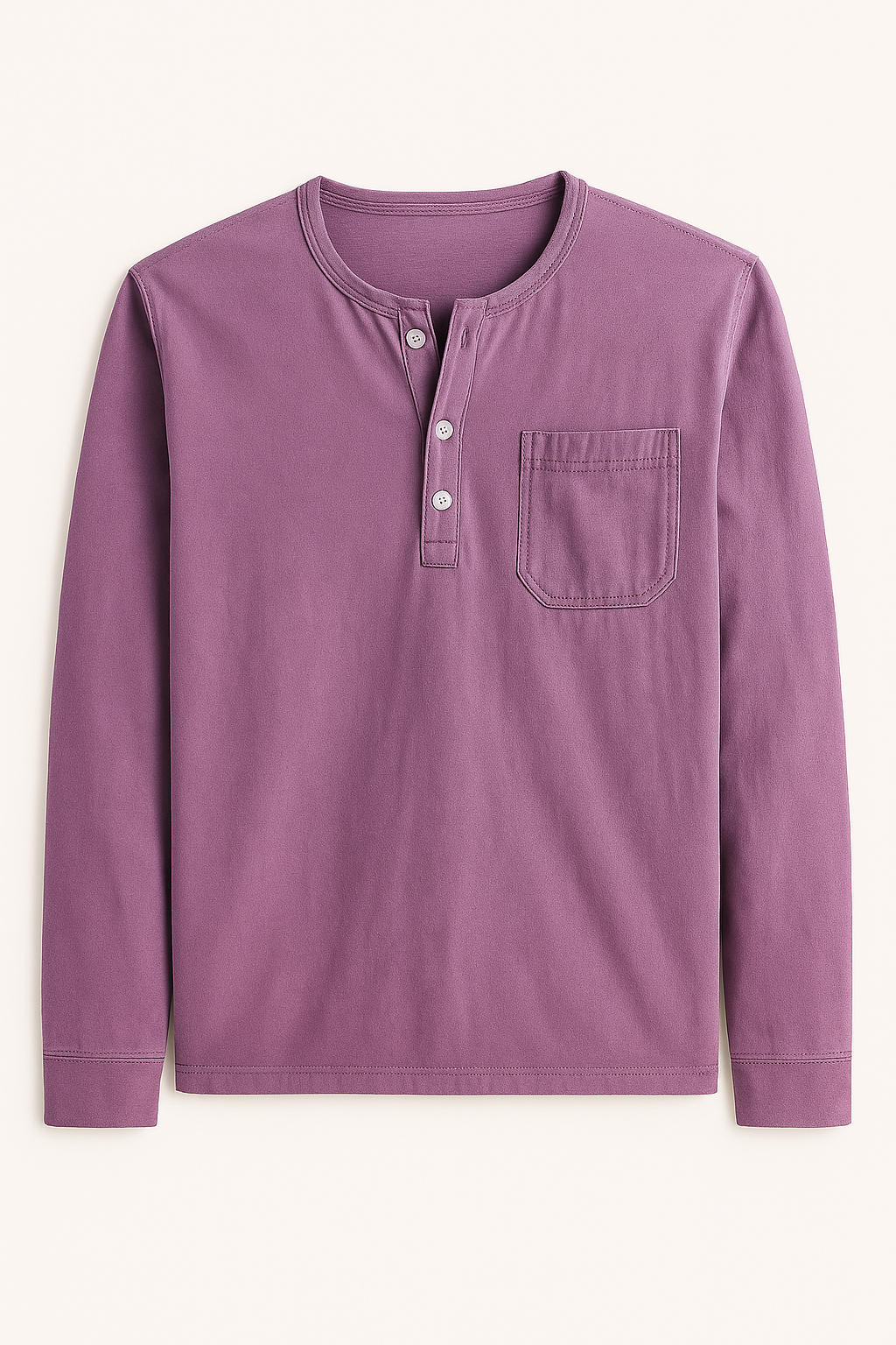 Roman | Maglia Henley Uomo a Maniche Lunghe – Stile Casual con Tasche e Colori Versatili - Porpora - men's polo men's polo shirt Shirts und Polos - Concept Palermo