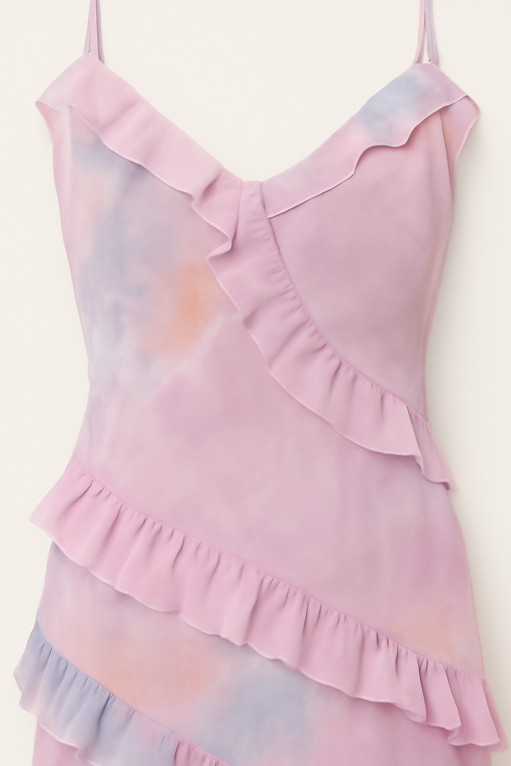 Penelope | Abito lungo con volant floreali – Eleganza morbida e sognante in tonalità pastello - - DRESS Dresses female dress Maxi Dresses - Concept Palermo
