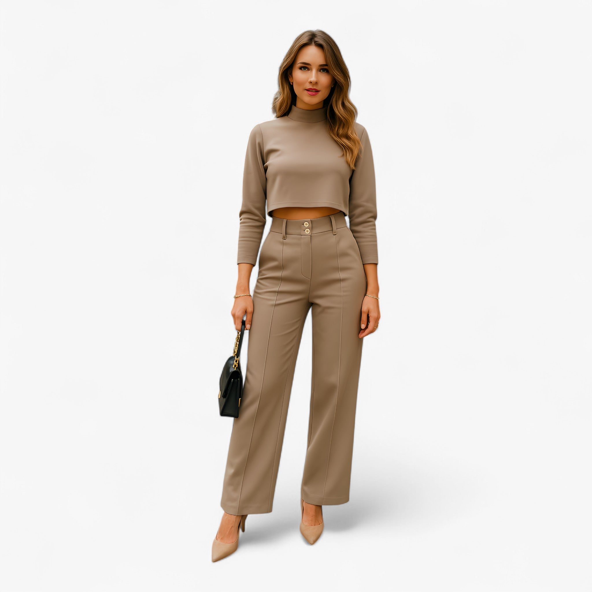 Beth | Due Pezzi - Eleganza e versatilità in ogni momento - Khaki - Two Piece Sets Women fashion - Concept Palermo