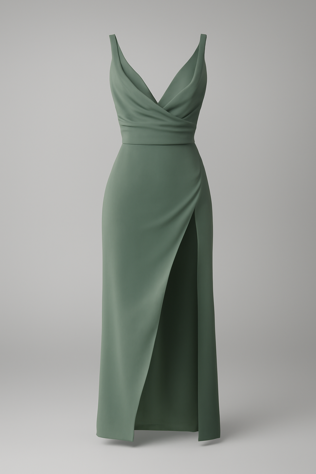Mirriam | Elegante abito midi drappeggiato con spacco laterale - Verde - DRESS Dresses female dress Maxi dress Maxi Dresses - Concept Palermo