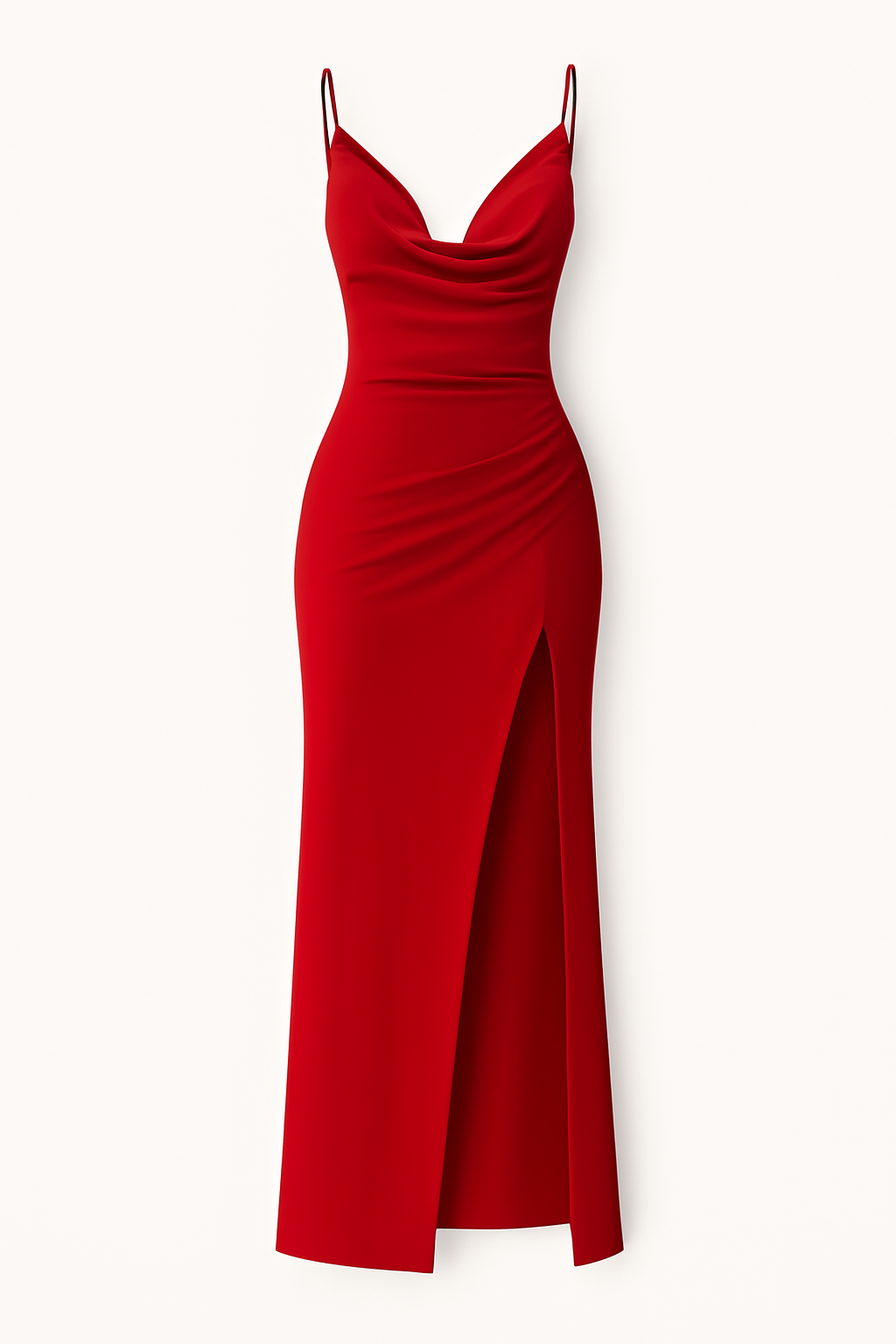 Mirriam | Elegante abito midi drappeggiato con spacco laterale - Rossa - DRESS Dresses female dress Maxi dress Maxi Dresses - Concept Palermo