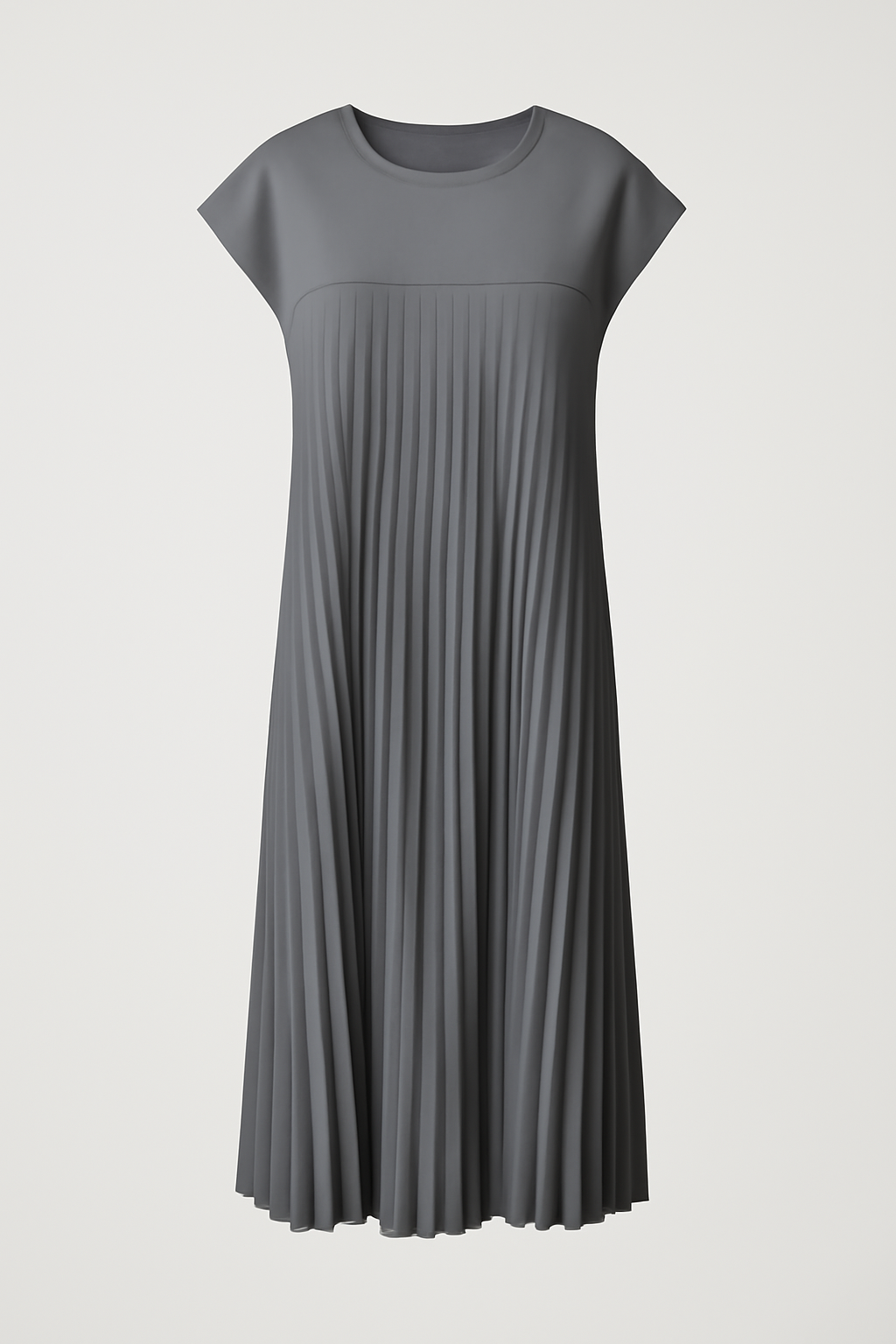 Vera | Abito lungo plissettato – Elegante e fluido con un tocco femminile - Grigio - Dames DRESS female dress Jurk - Concept Palermo