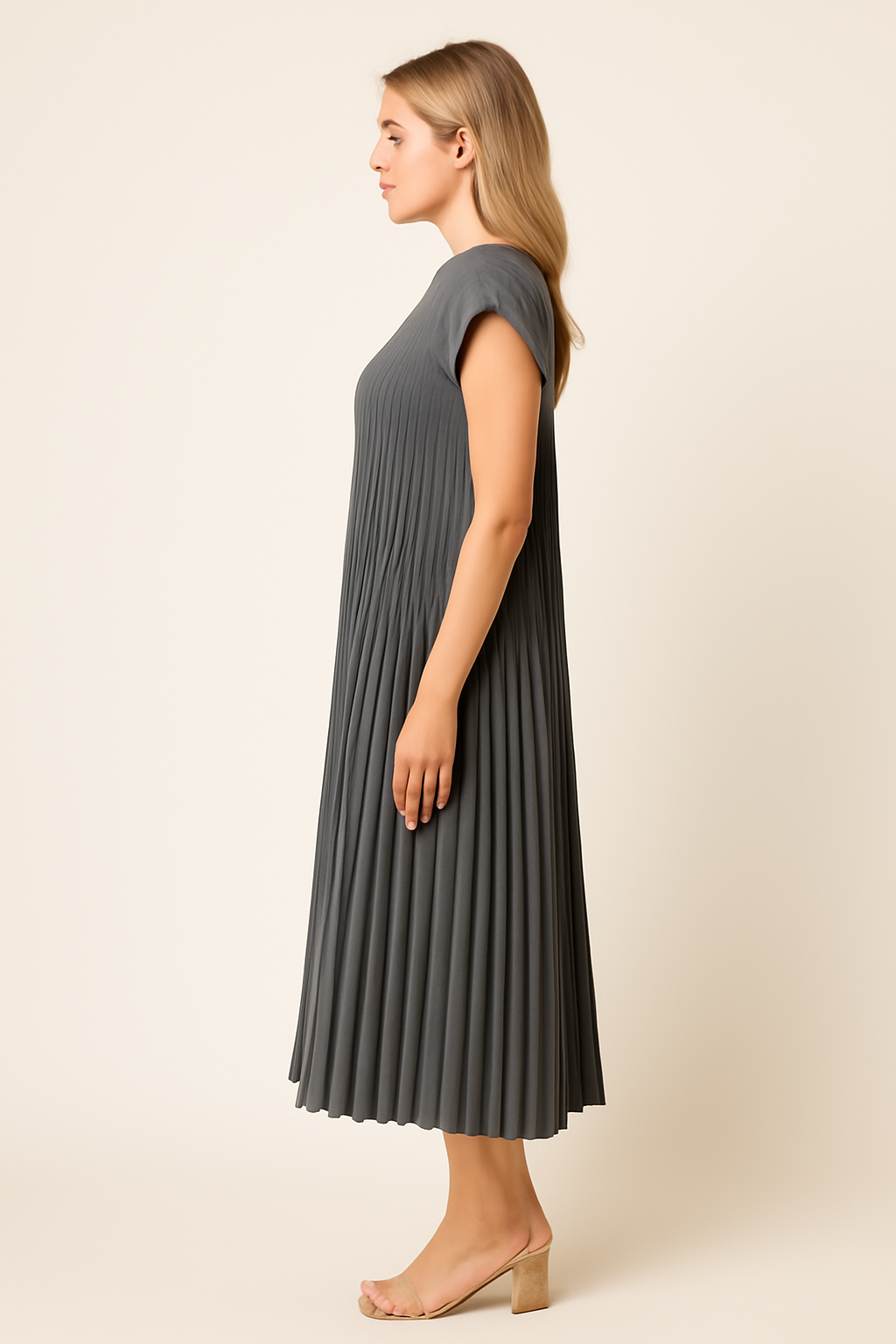 Vera | Abito lungo plissettato – Elegante e fluido con un tocco femminile - - Dames DRESS female dress Jurk - Concept Palermo