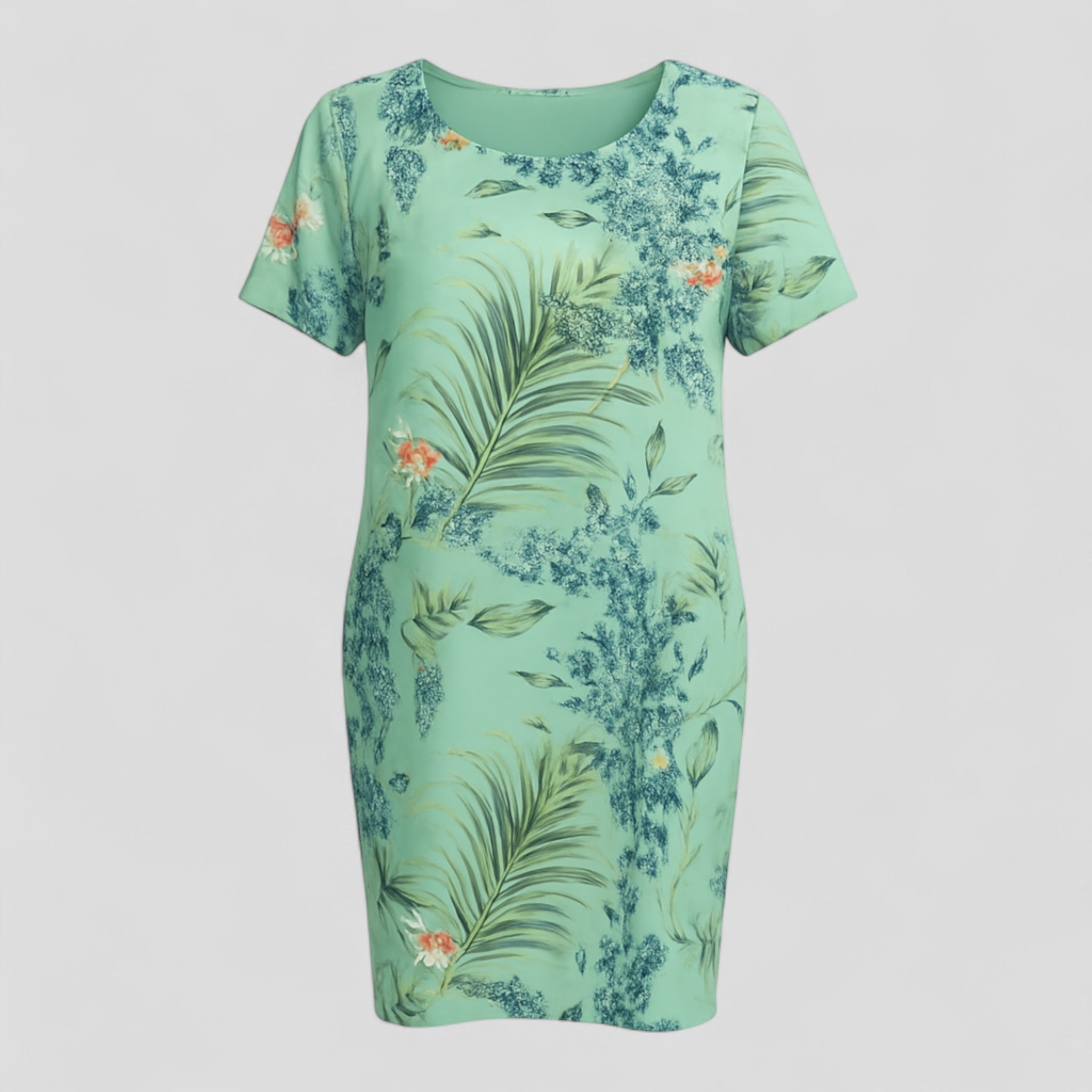 Carmine | Abito Donna Casual Stampa Naturale Comodo - Verde - abbigliamento comodo abito casual abito con stampa abito versatile moda femminile stile informale tessuto traspirante vestibilità ampia vestito estivo - Concept Palermo