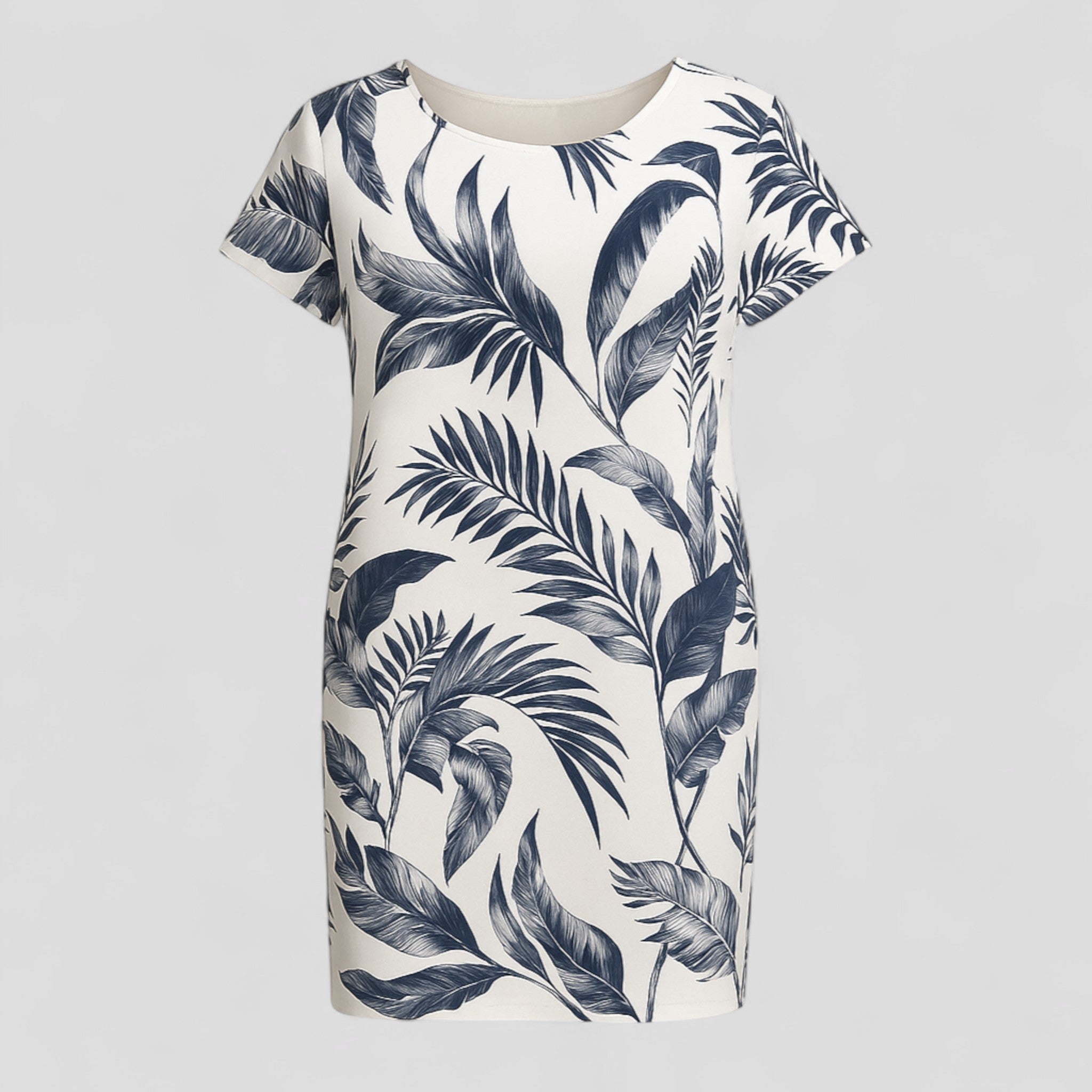 Carmine | Abito Donna Casual Stampa Naturale Comodo - Bianco 1 - abbigliamento comodo abito casual abito con stampa abito versatile moda femminile stile informale tessuto traspirante vestibilità ampia vestito estivo - Concept Palermo