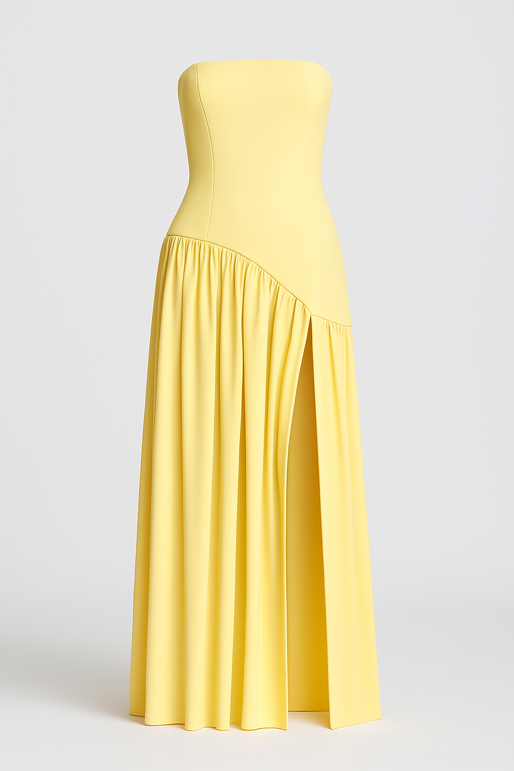 Maliyah | Abito elegante con scollo dritto e spacco laterale