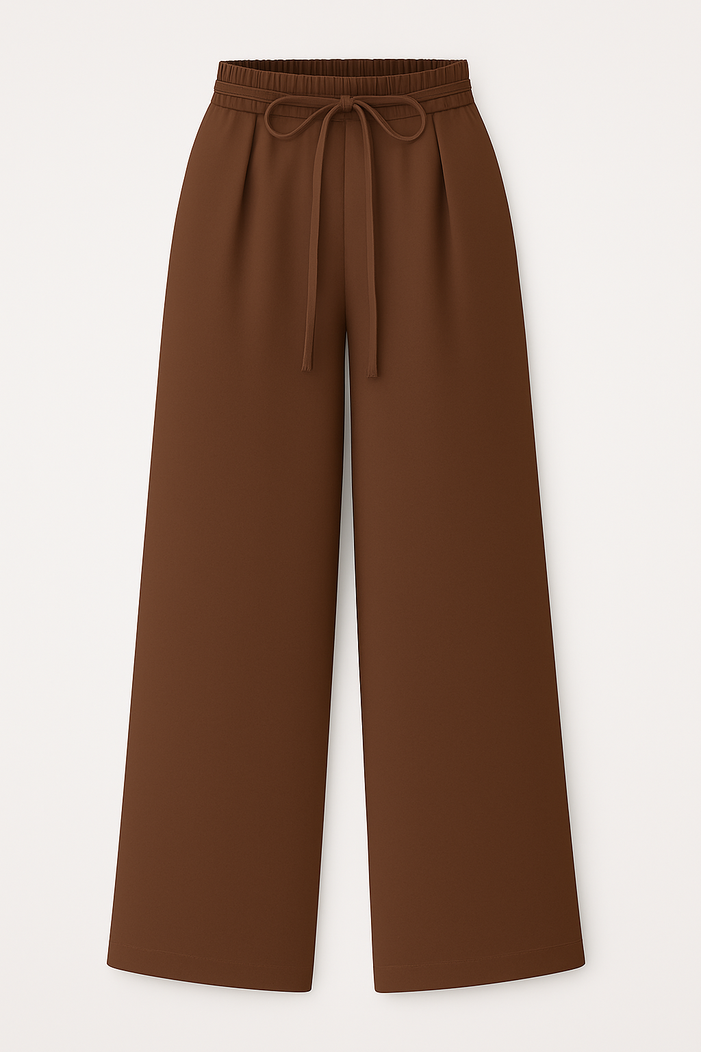 Luna | Pantaloni palazzo a vita alta con lacci – Eleganza e comodità - Marrone - suits and pants - Concept Palermo