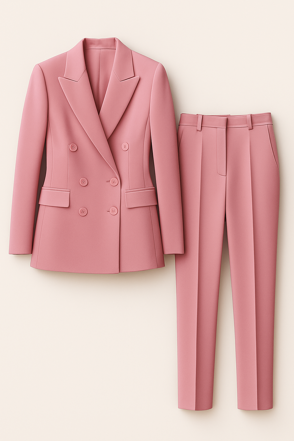 Madison | Completo elegante – Blazer doppiopetto con pantaloni slim fit - Rosa - suits and pants - Concept Palermo