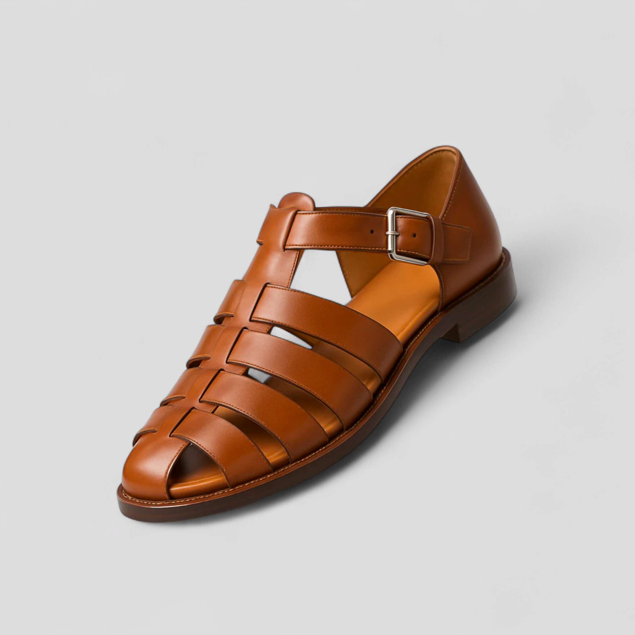 Lorenzo | Sandali estivi classici in pelle con fibbia - Marrone - BESTSELLER Bestsellers fashion sandals - Concept Palermo