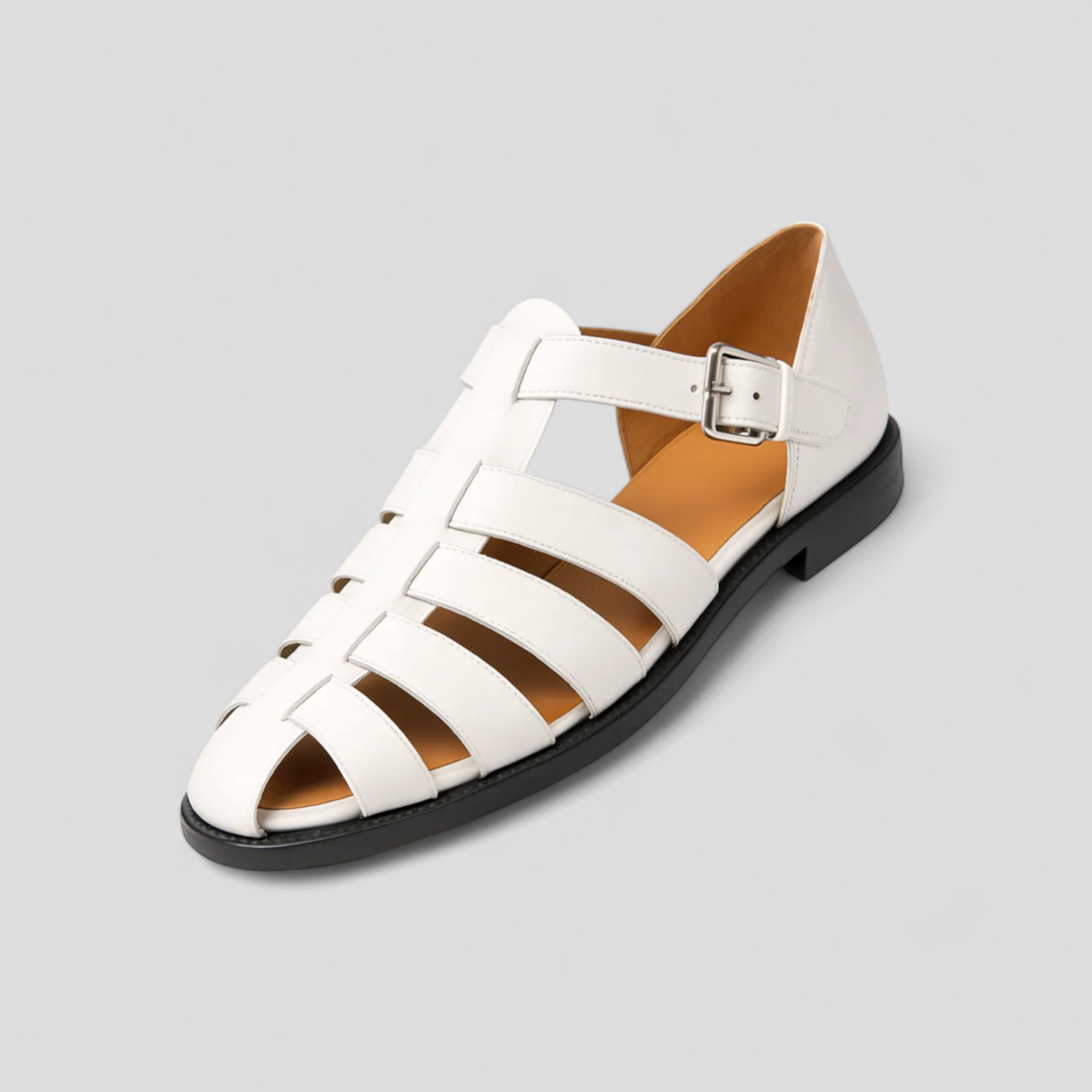 Lorenzo | Sandali estivi classici in pelle con fibbia - Bianco - BESTSELLER Bestsellers fashion sandals - Concept Palermo