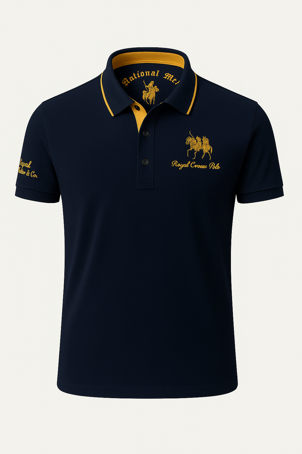 Valerio | Polo elegante con dettagli ricamati a contrasto - Blu - men's polo men's polo shirt polo shirts & polos Shirts und Polos - Concept Palermo