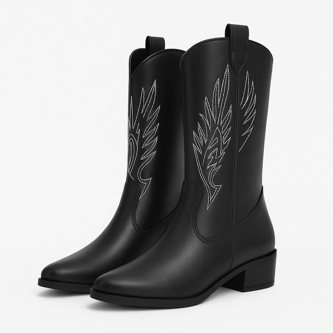 Rosana | Stivali da cowboy metallizzati - Nera - Accessoires Dames Laarzen Schoenen - Concept Palermo