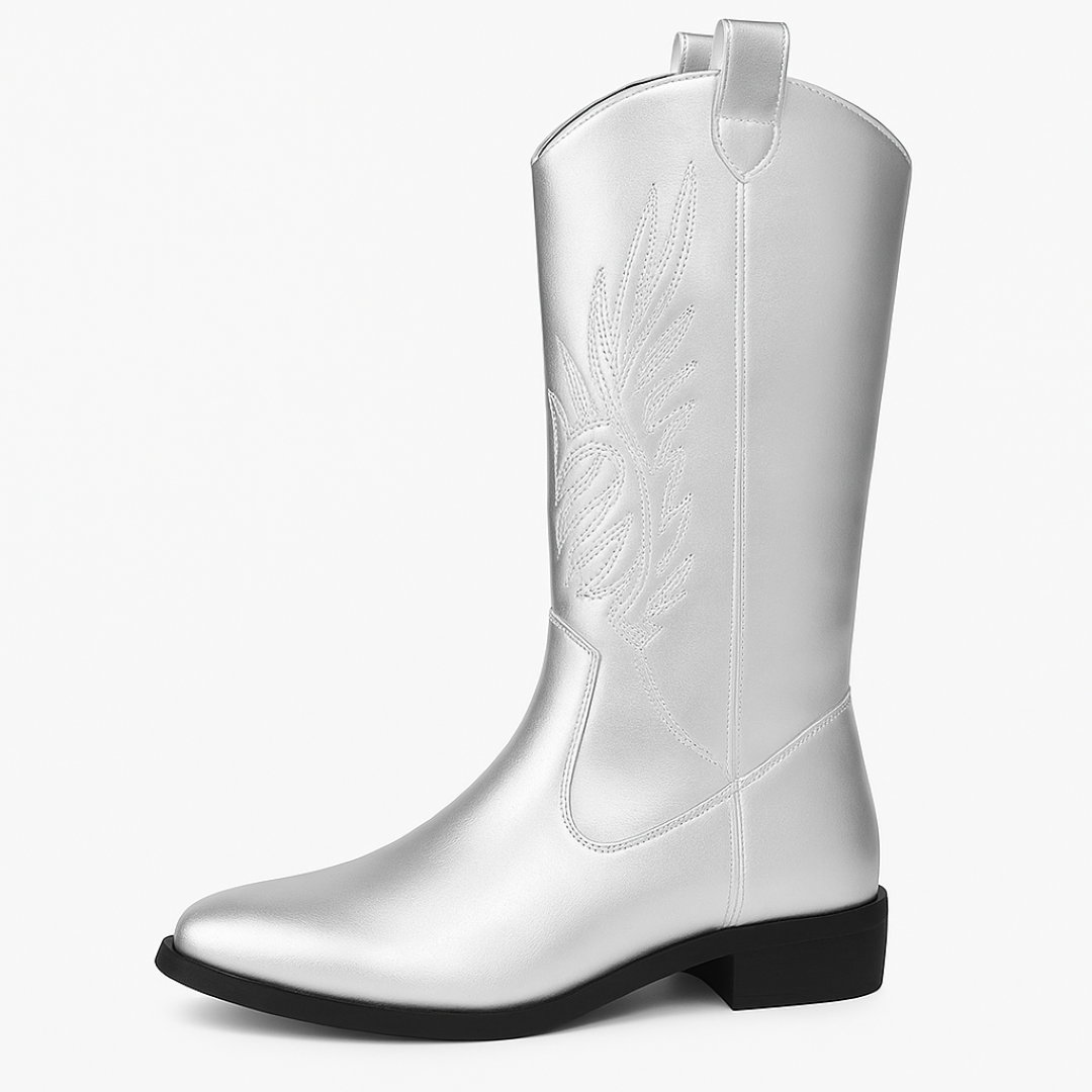 Rosana | Stivali da cowboy metallizzati - Argento - Accessoires Dames Laarzen Schoenen - Concept Palermo