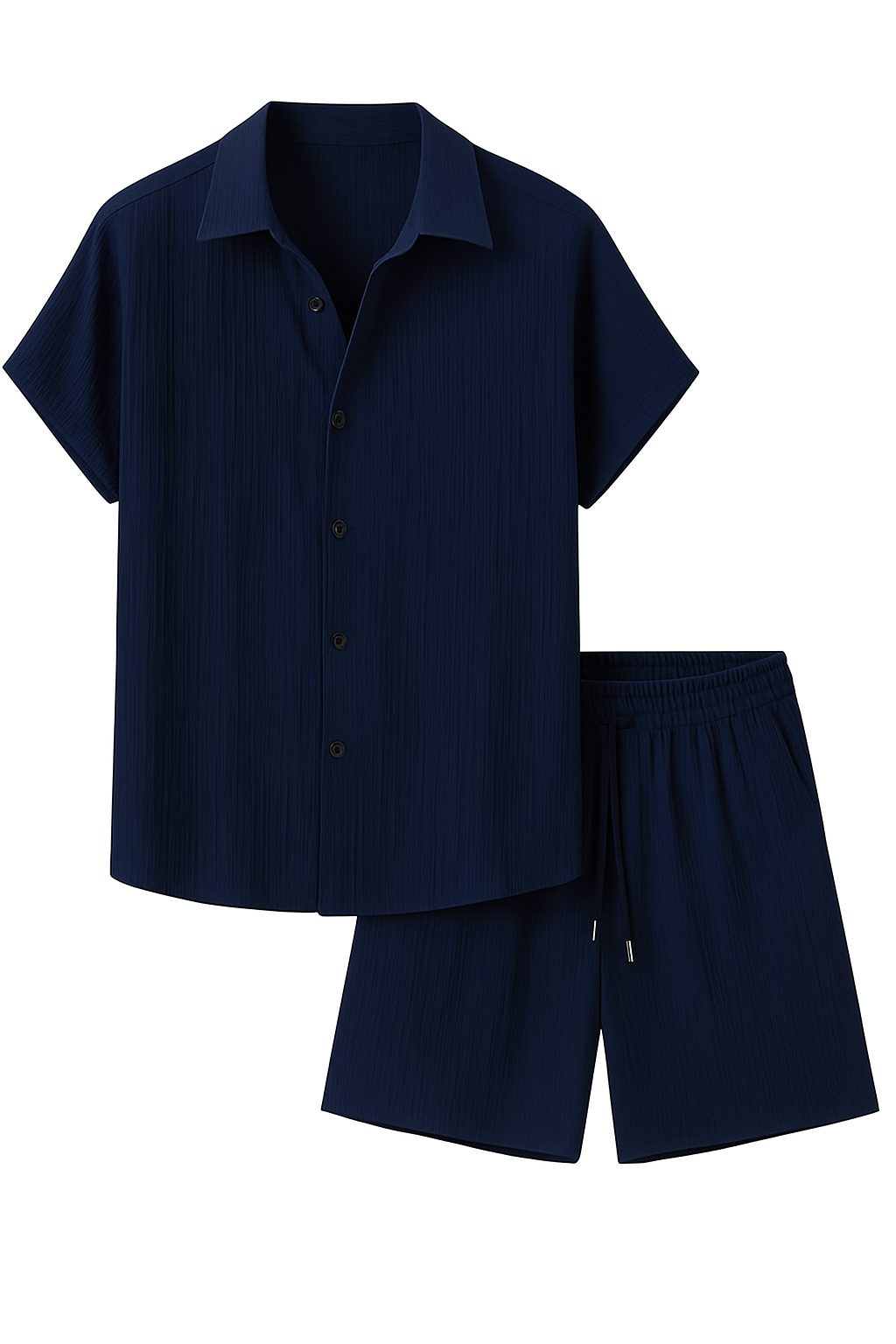 Jenson | Completo Estivo in Tessuto Rigato con Camicia e Pantaloni Coordinati - Blu navy - mansuit suits suits and pants - Concept Palermo