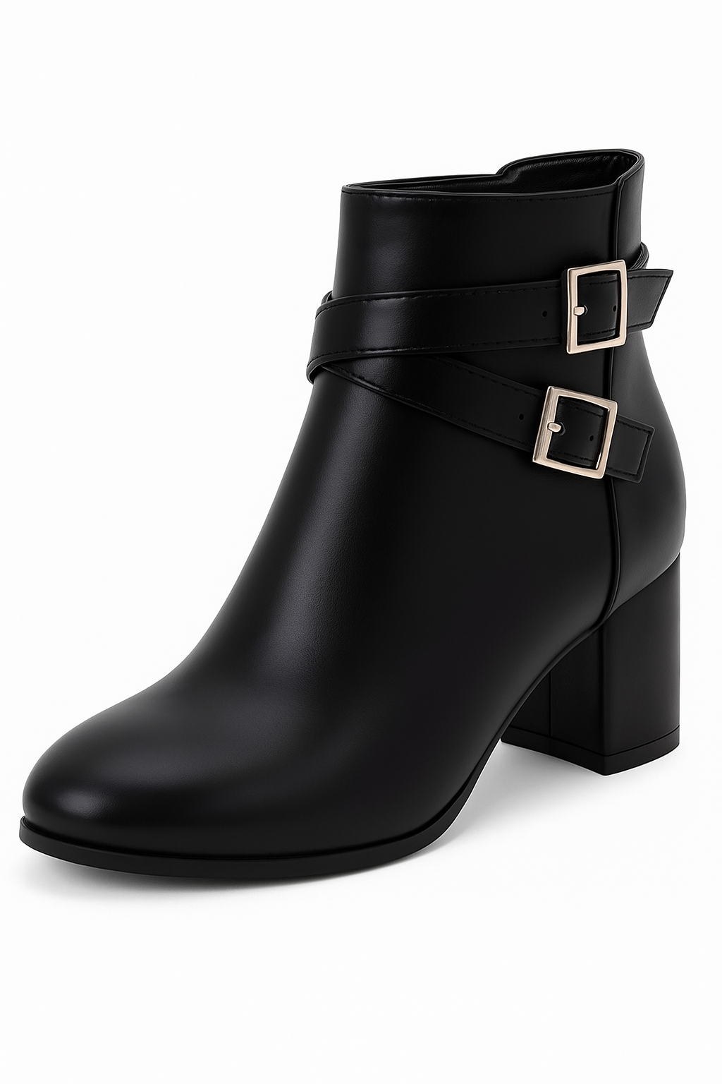 Ivy | Stivaletti alla Caviglia con Cinturini e Fibbia - Nero - BOOTS Boots & Shoes Leather Boots - Concept Palermo