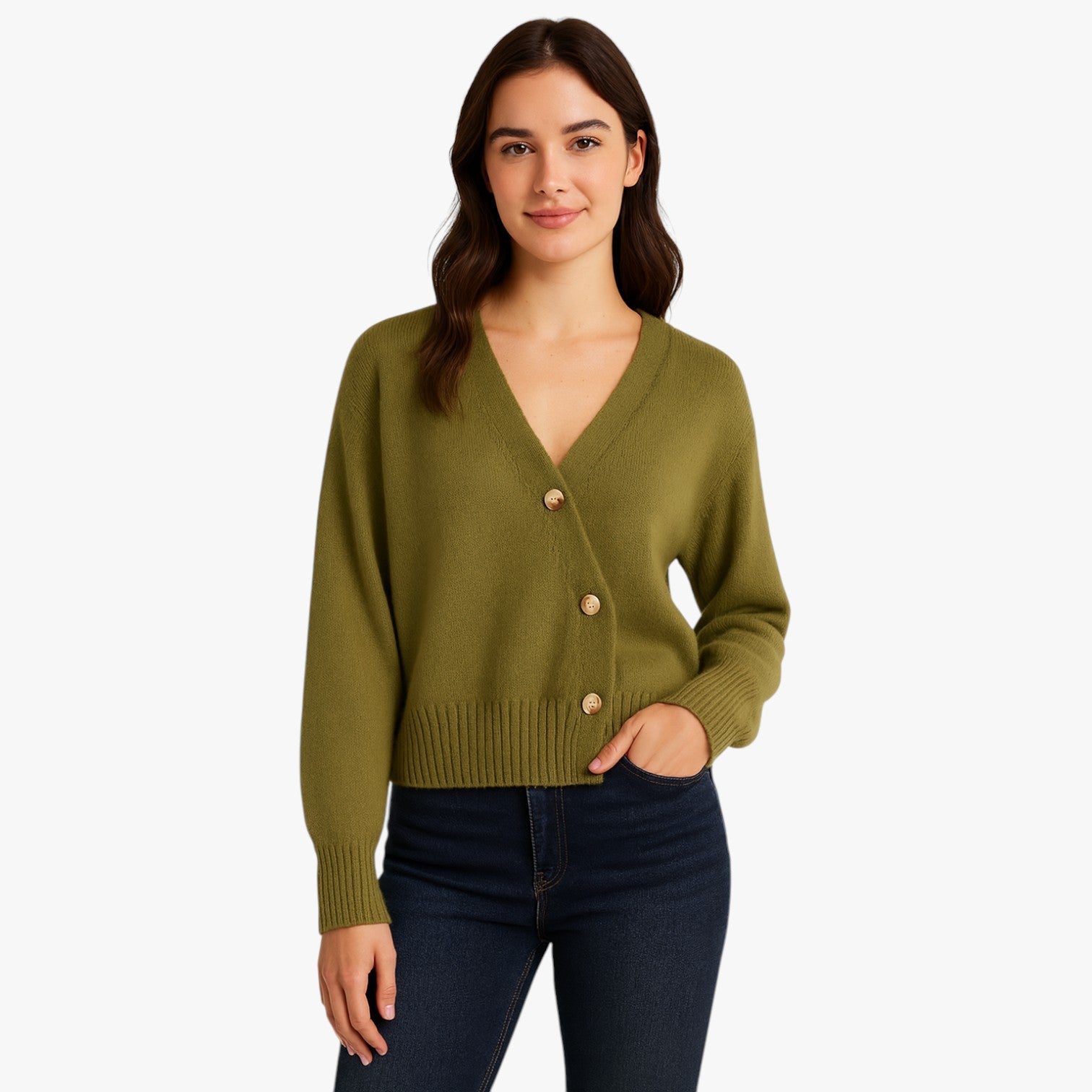 Leah | Cardigan in morbido cashmere con bottoni a spillo, eleganza oversize per la primavera e l'autunno - - Sweater sweater women sweaters & cardigans - Concept Palermo